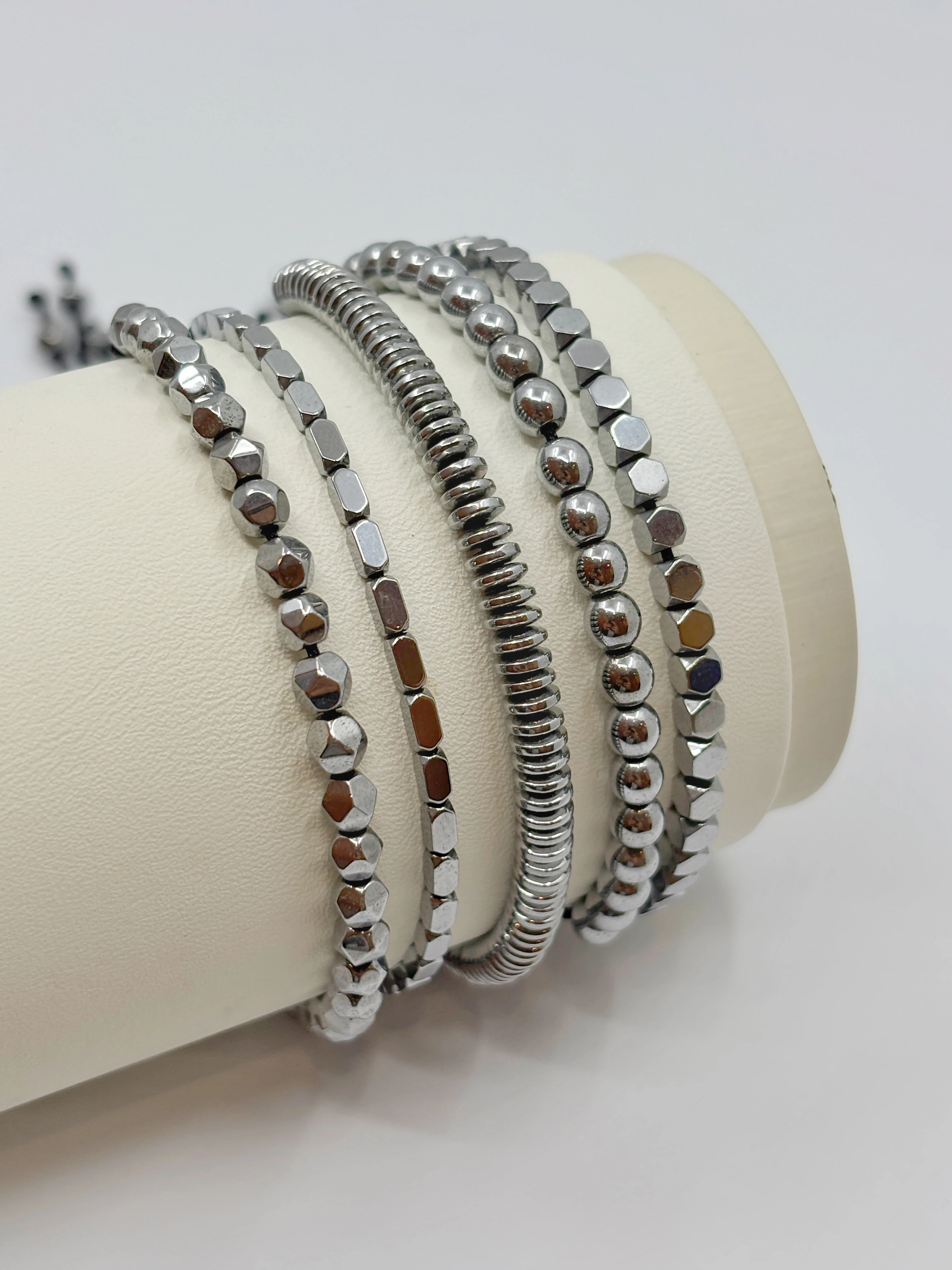 Dikdörtgen Hematit Bileklik