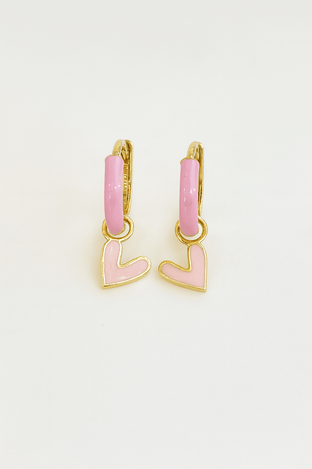 Pembe Kalp Çocuk Küpe | 925 Ayar Gümüş