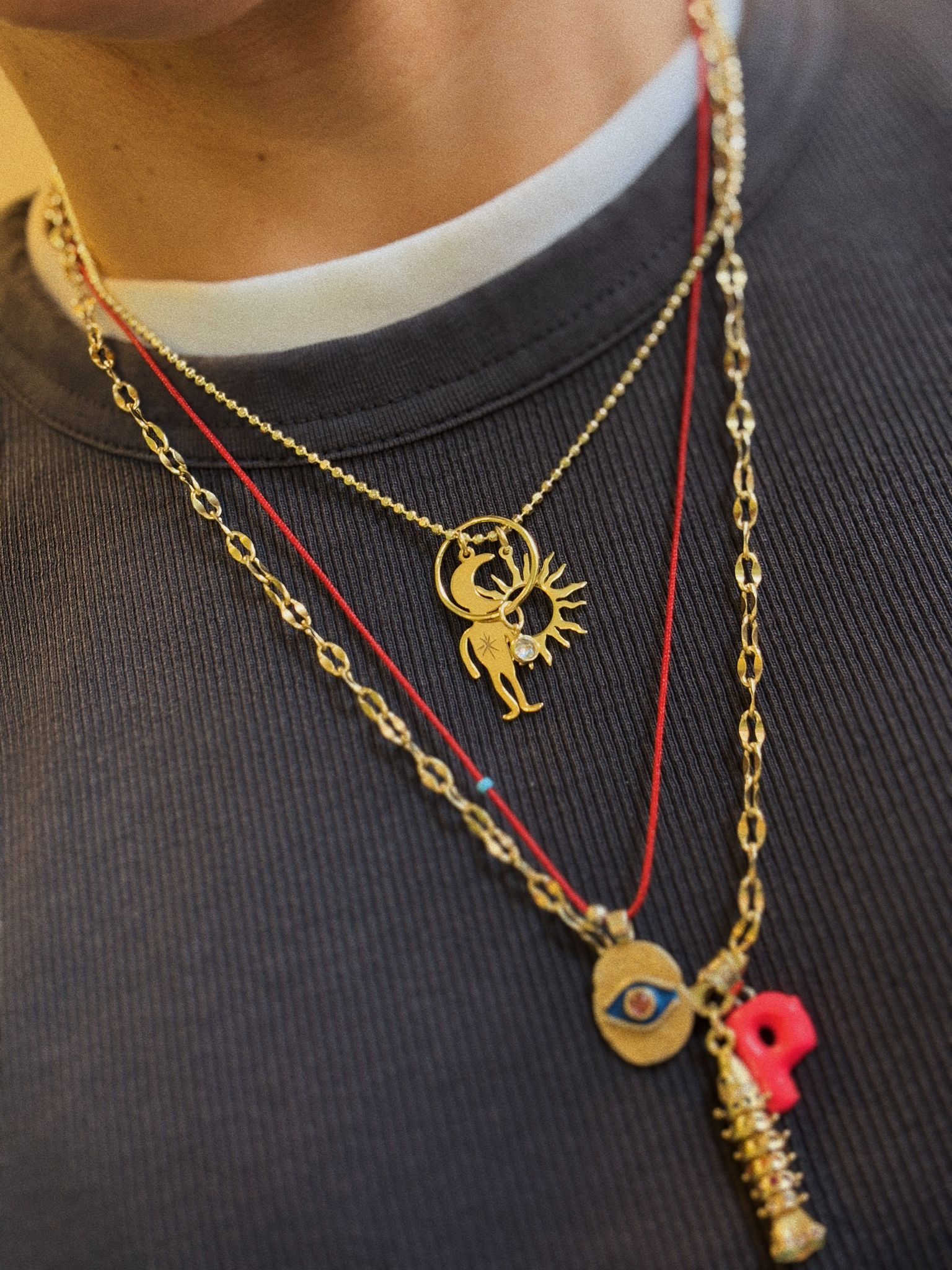 Ay Kafa Güneş Kolye | 925 Ayar Gümüş