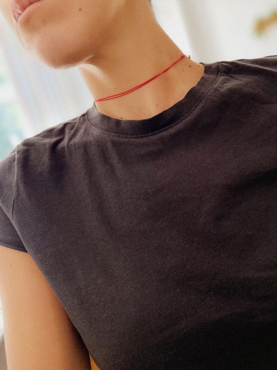 Kırmızı İp Choker Kolye