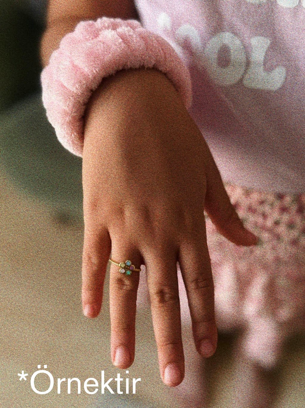 Renkli Çiçekli Çocuk Yüzük | 925 Ayar Gümüş