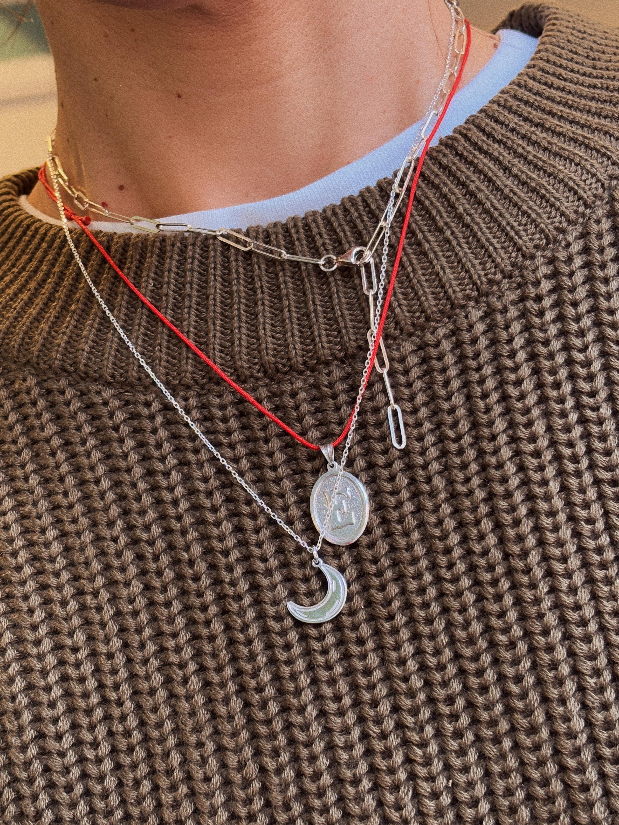 Crescent Moon Yılbaşı Kolye | 925 Ayar Gümüş