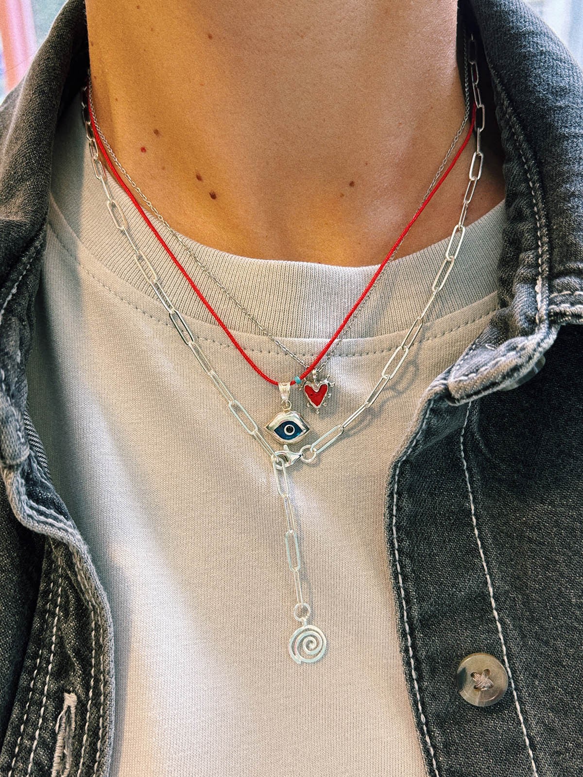 Spiral Güneş Link Zincir Kolye | 925 Ayar Gümüş