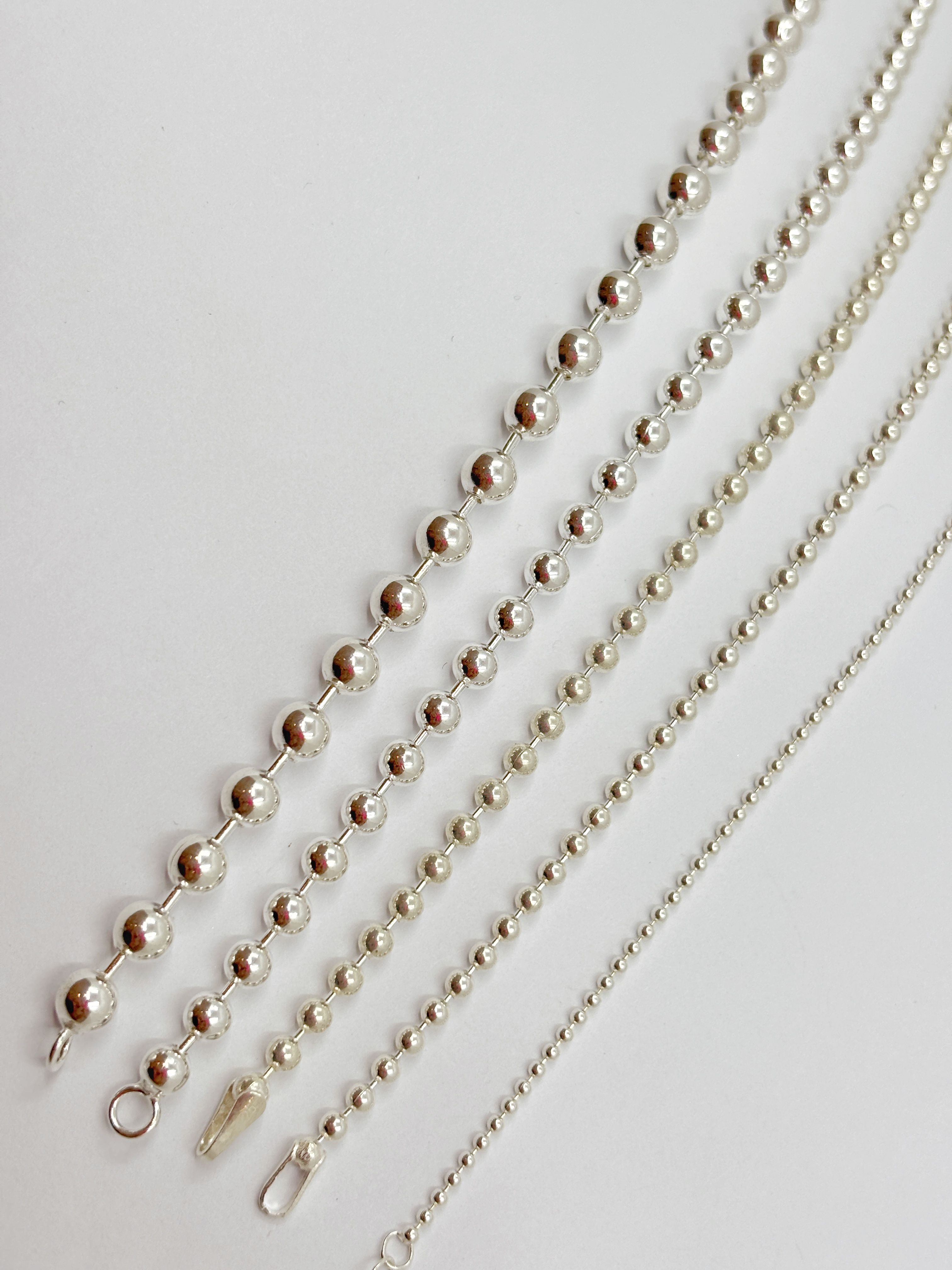 5'li Set Top Top Zincir Bileklik | 925 Ayar Gümüş