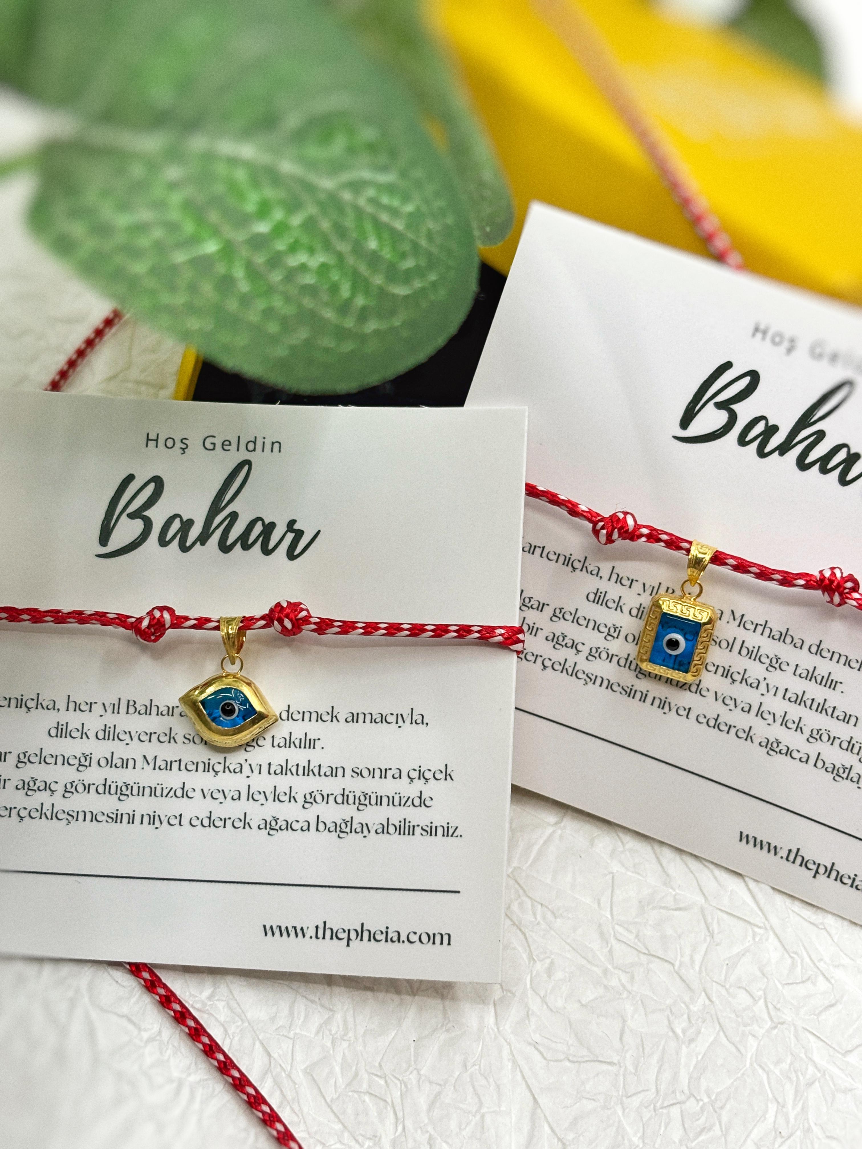 Vintage Badem Göz Nazar Boncuğu Marteniçka Bileklik | 925 Ayar Gümüş