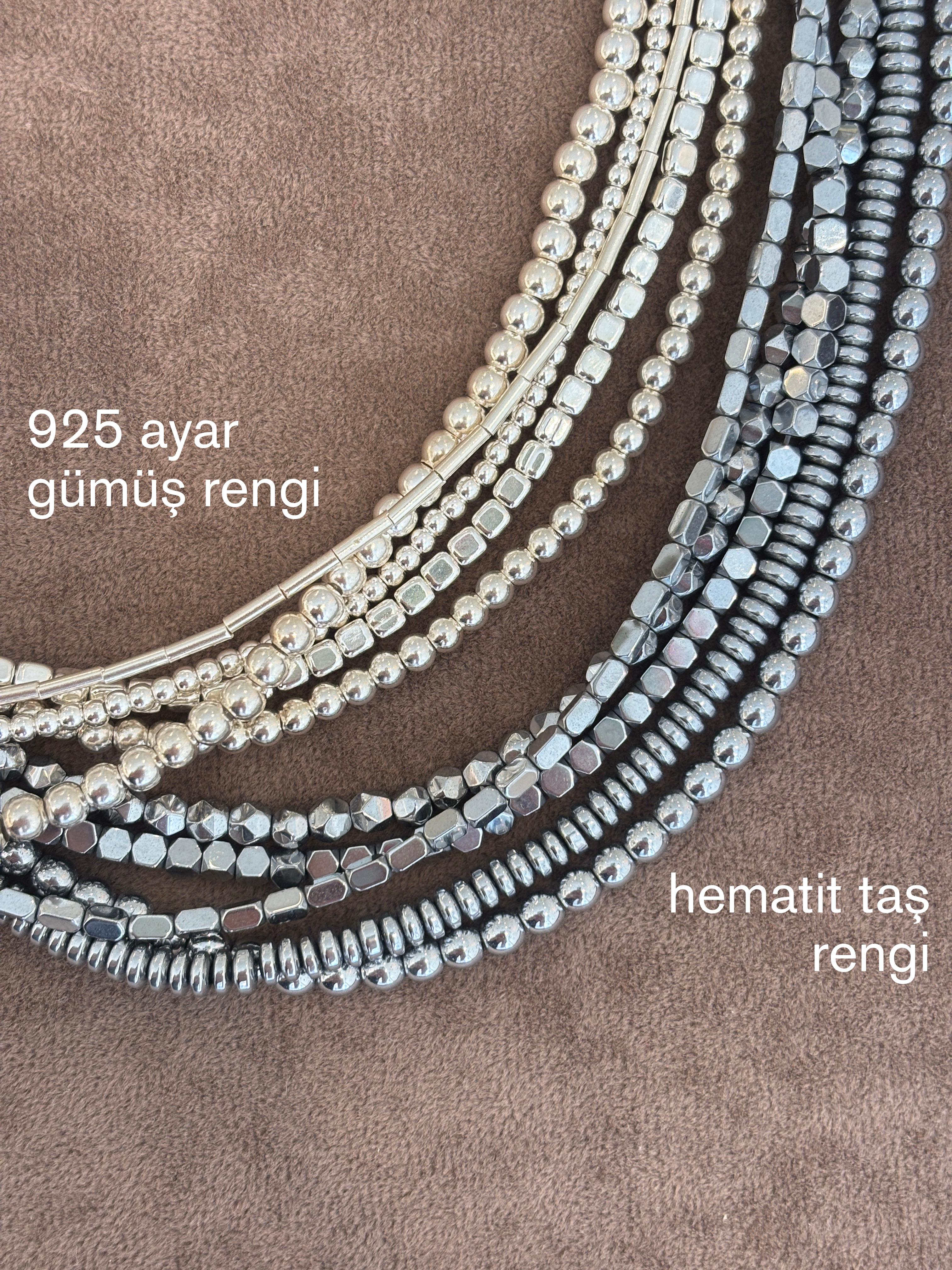 Küp Küp Hematit Bileklik | 925 Ayar Gümüş