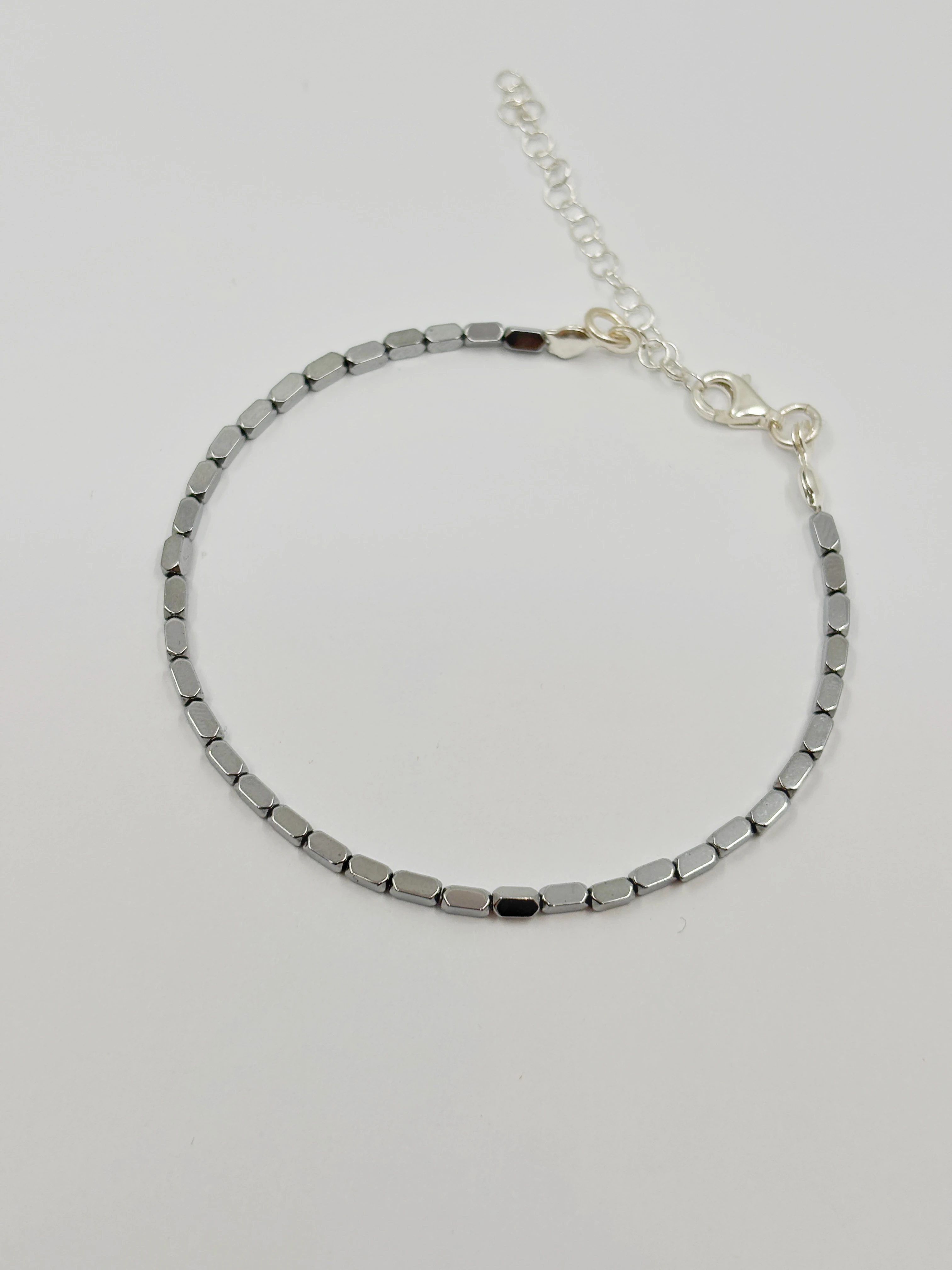 Dikdörtgen Hematit Bileklik | 925 Ayar Gümüş