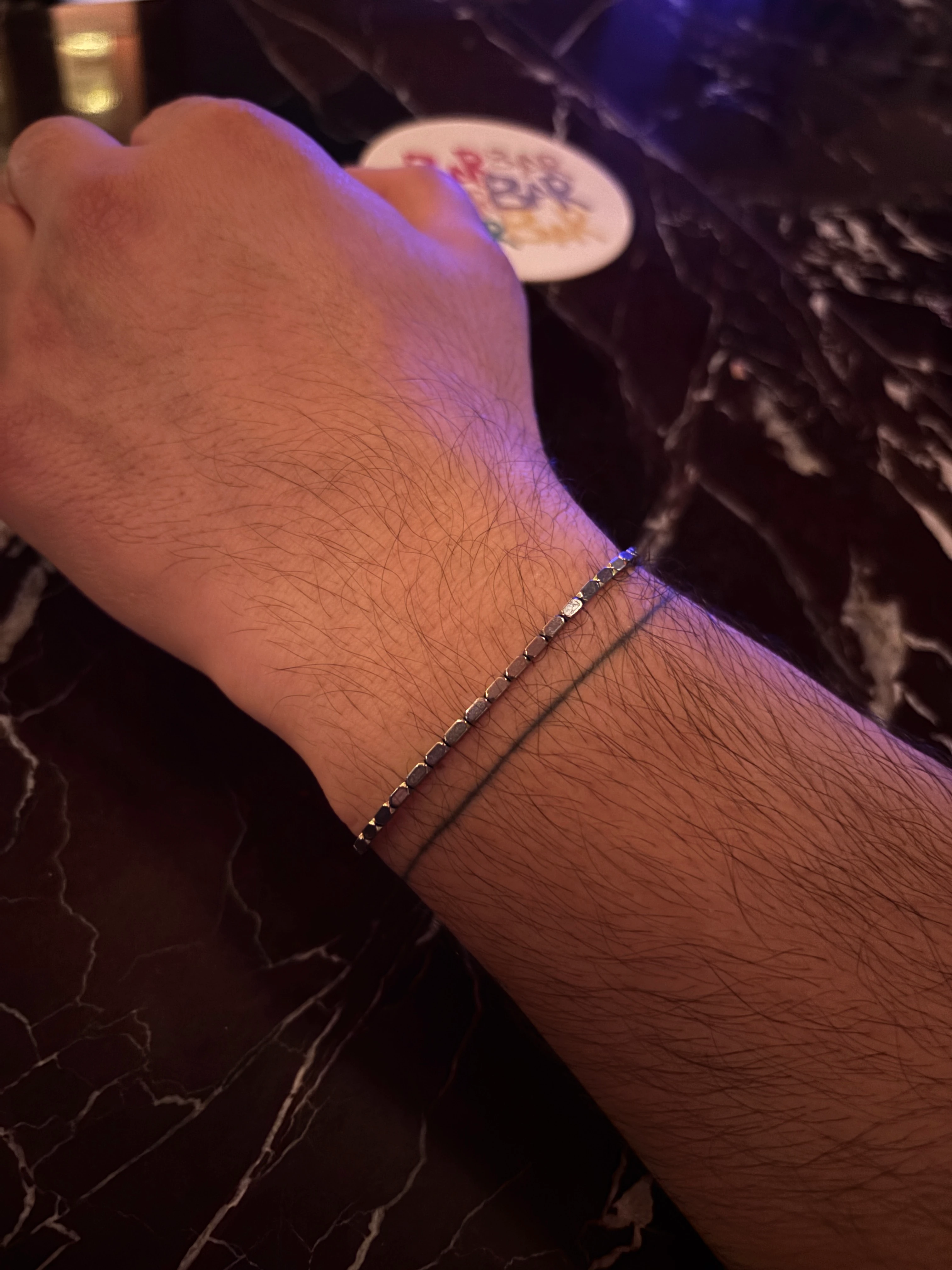 Dikdörtgen Hematit Bileklik