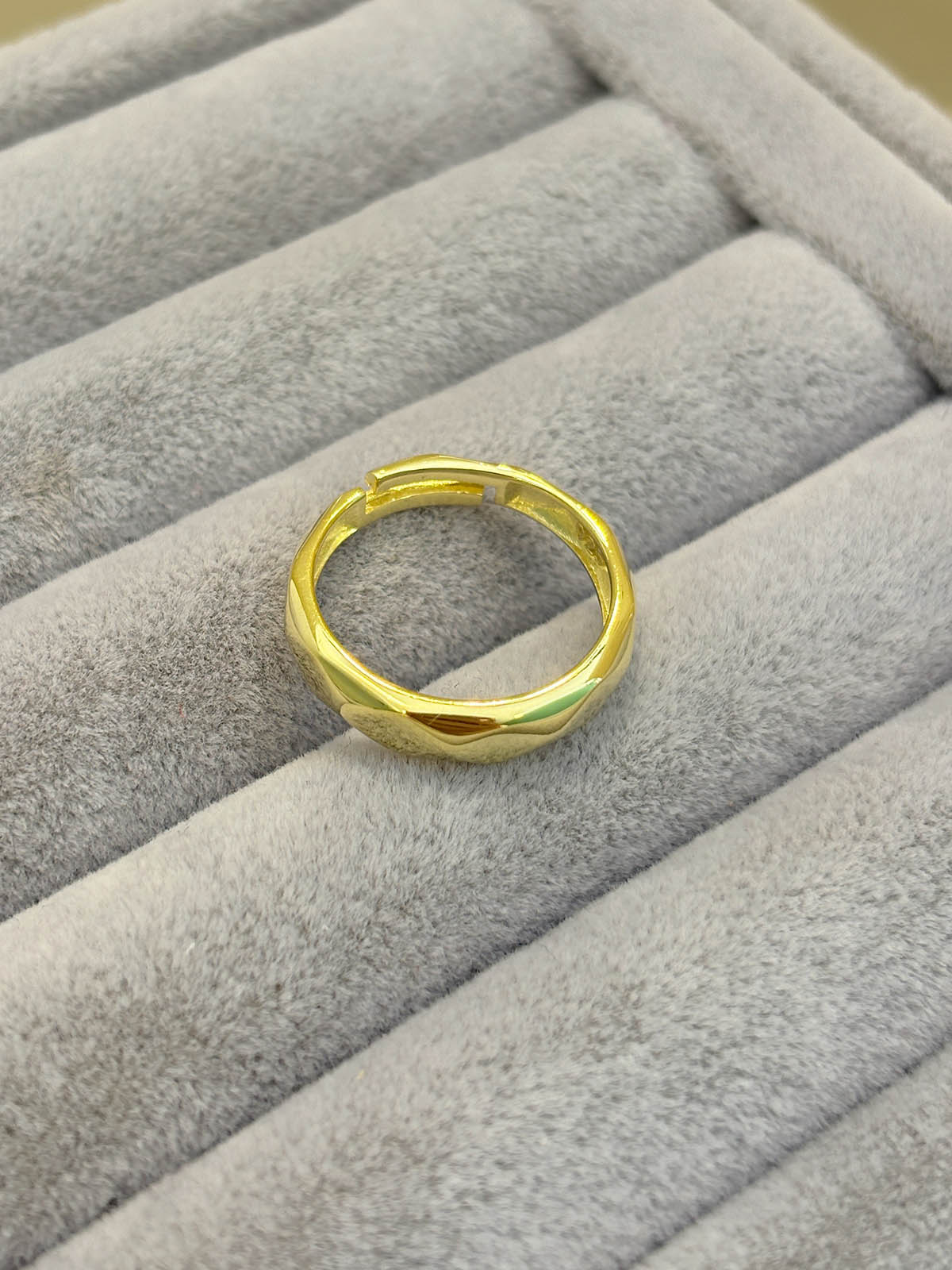 Lazer Kesim Geniş Yüzük | 925 Ayar Gümüş