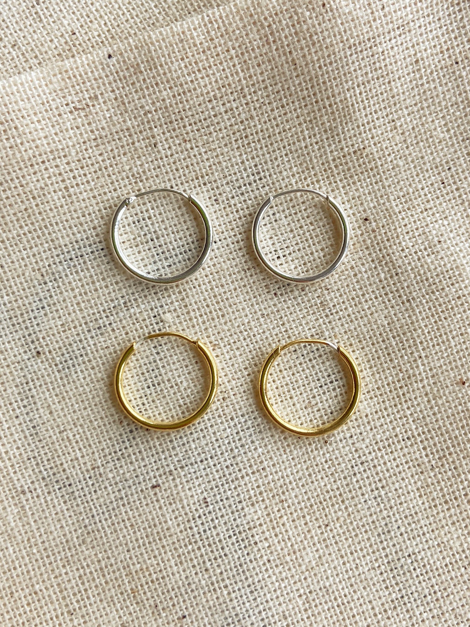 Basic İnce Halka Küpe - 10 mm | 925 Ayar Gümüş