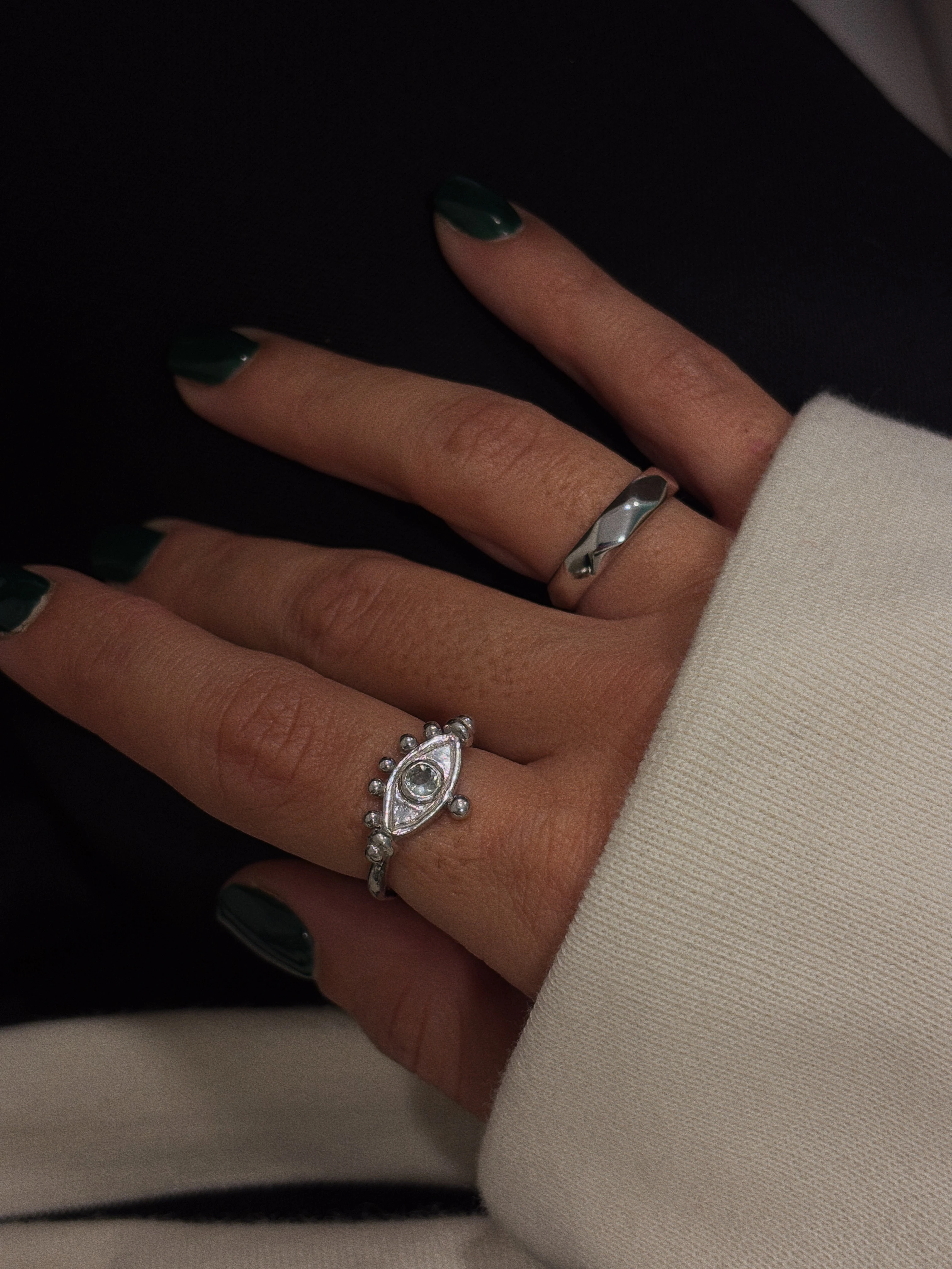 Lazer Kesim Geniş Yüzük | 925 Ayar Gümüş