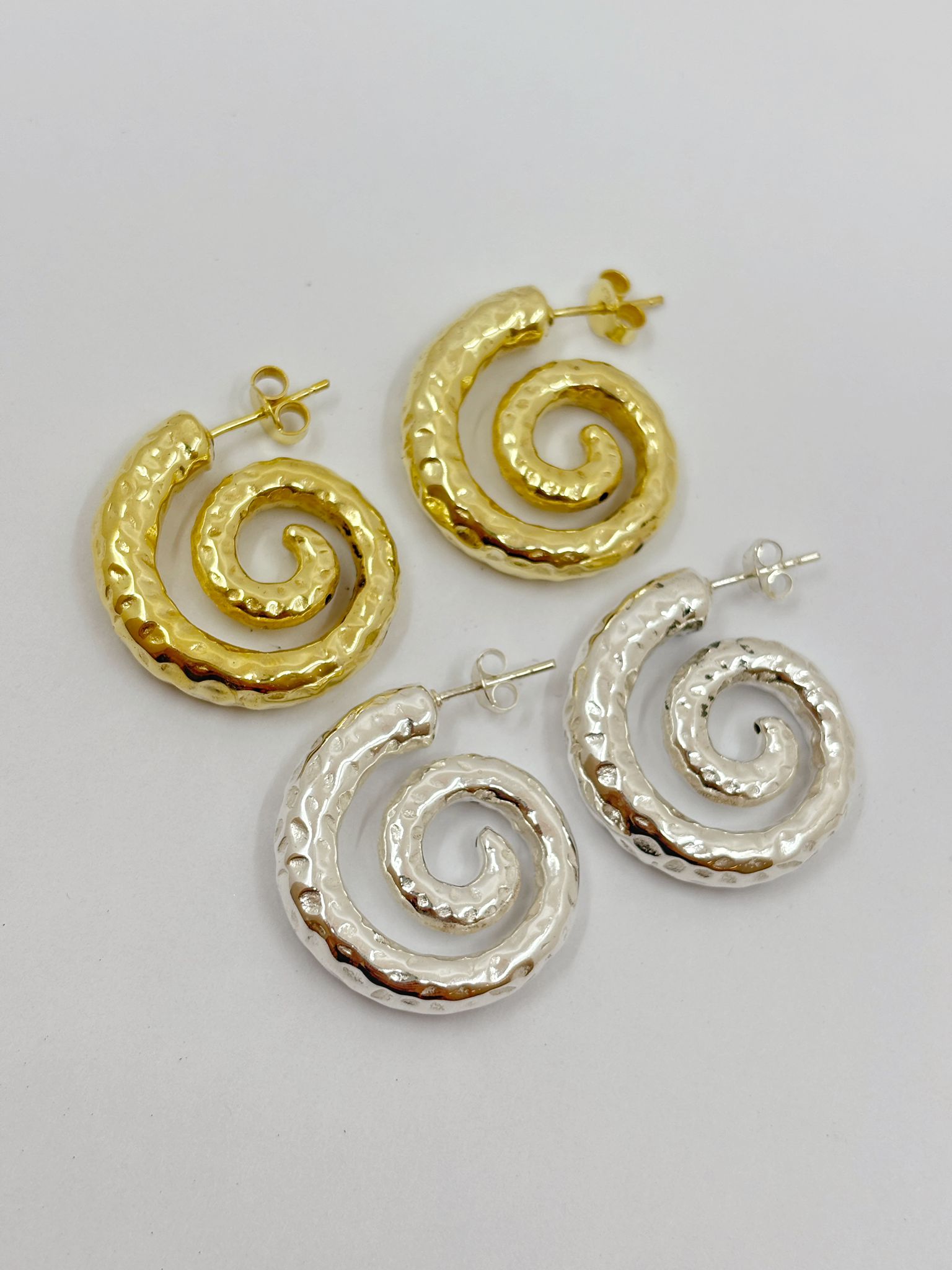 Büyük Spiral Küpe | 925 Ayar Gümüş