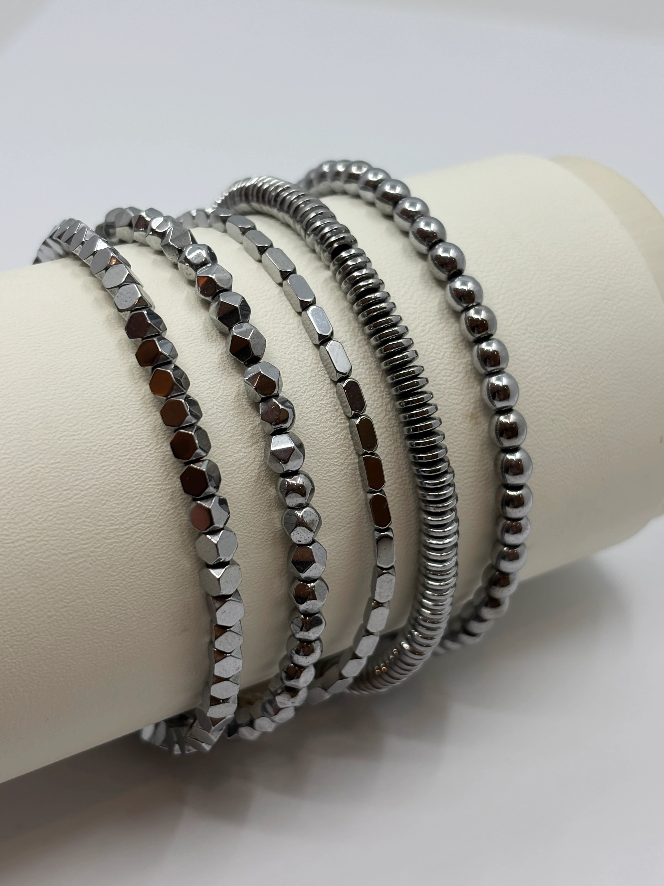 Küp Küp Hematit Bileklik | 925 Ayar Gümüş