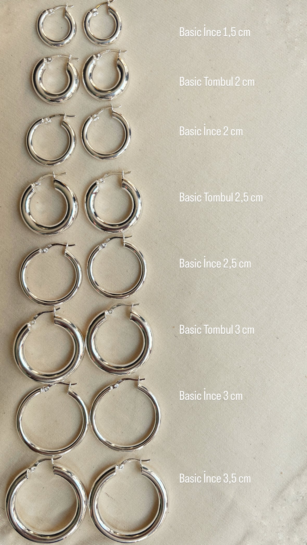 Basic İnce Halka Küpe - 2,5 cm | 925 Ayar Gümüş