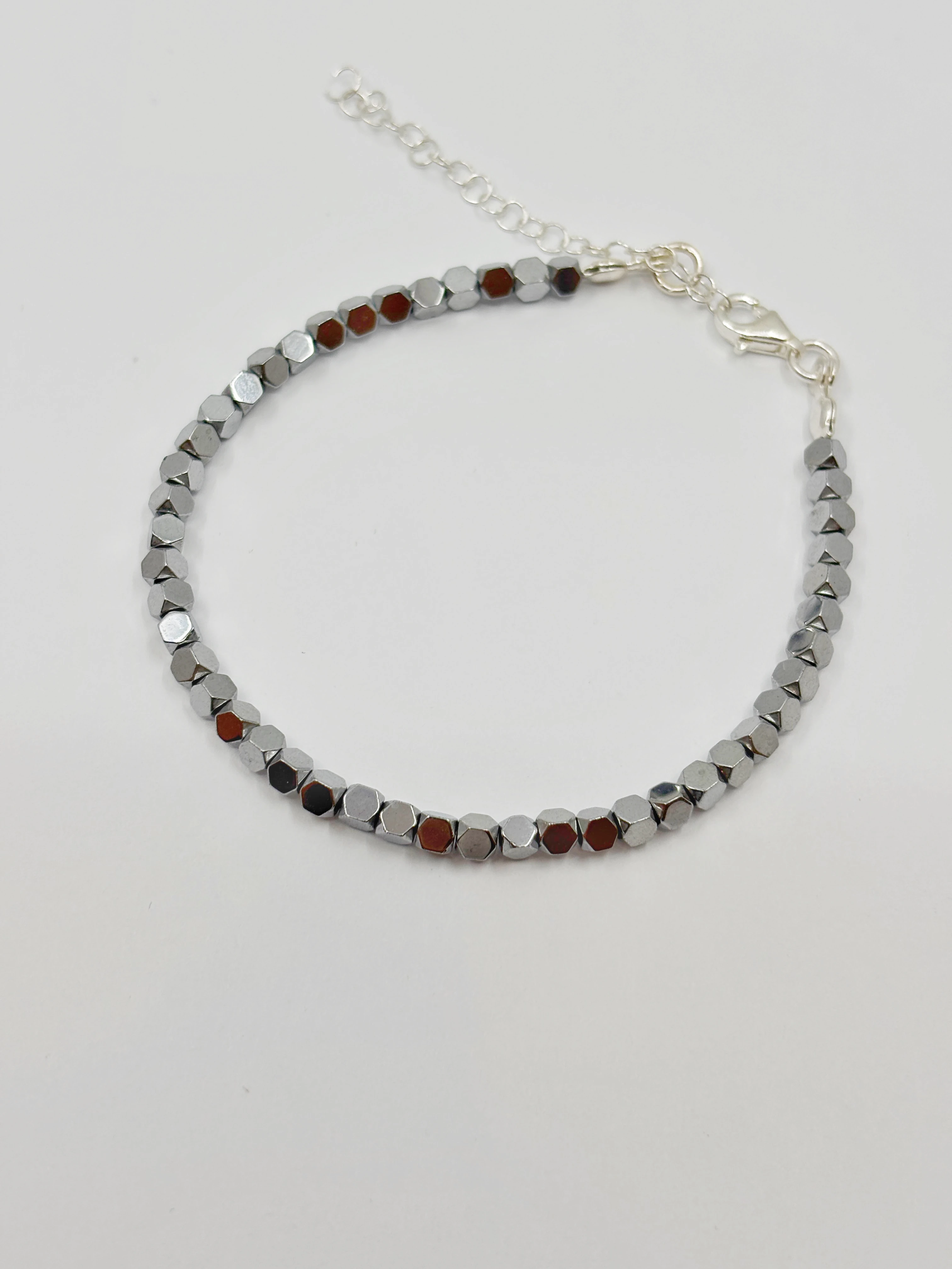 Küp Küp Hematit Bileklik | 925 Ayar Gümüş