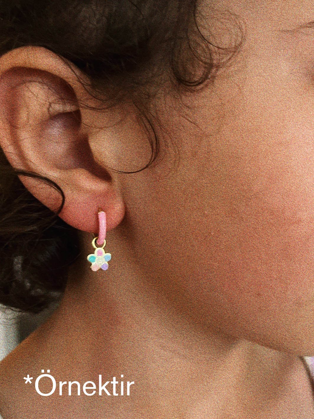 Pembe Mantar Mini Çocuk Küpe | 925 Ayar Gümüş
