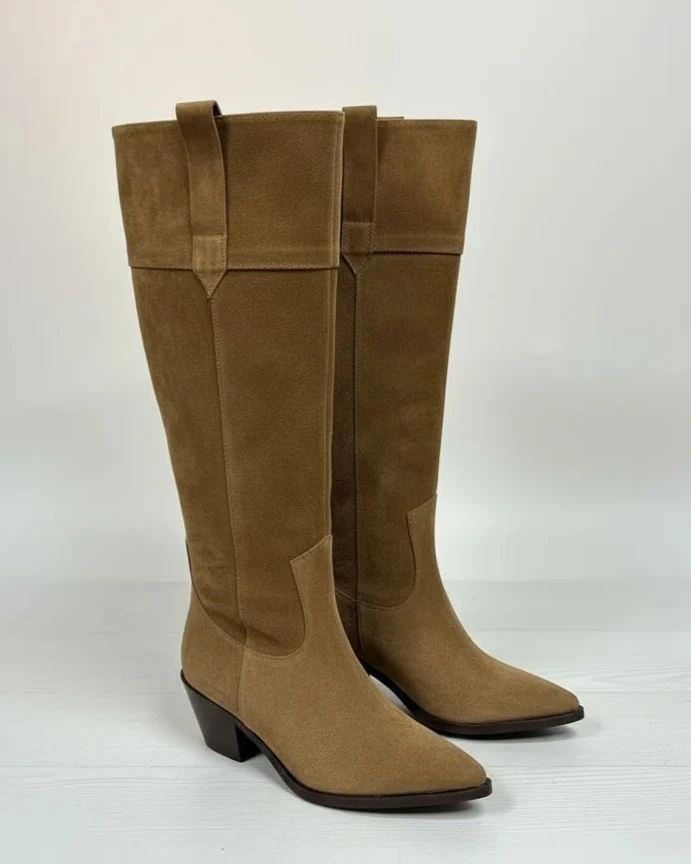 Dean Gerçek Süet Deri Western Çizme