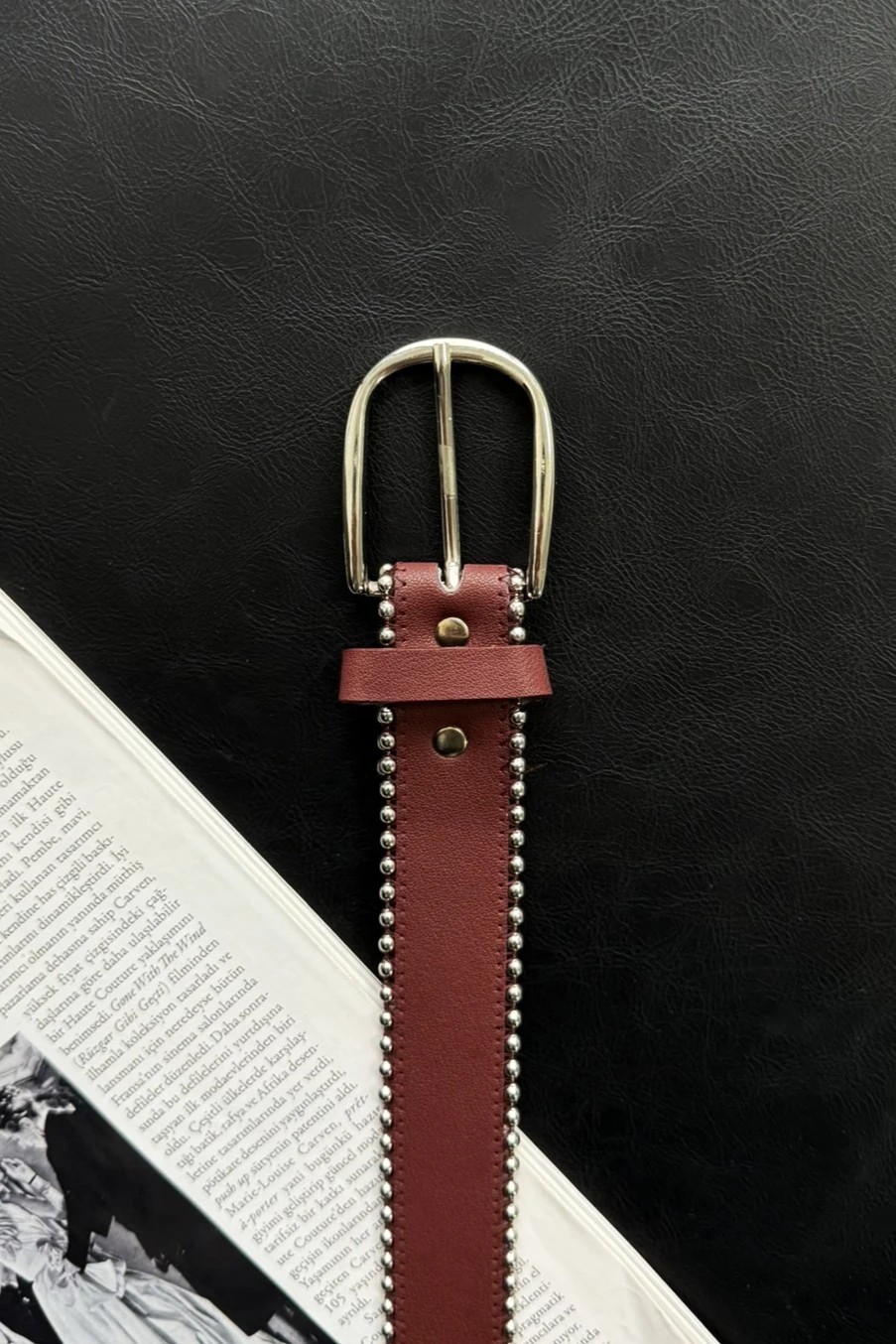 Wild Silver Tokalı Metal İşlemeli Kemer - Bordo