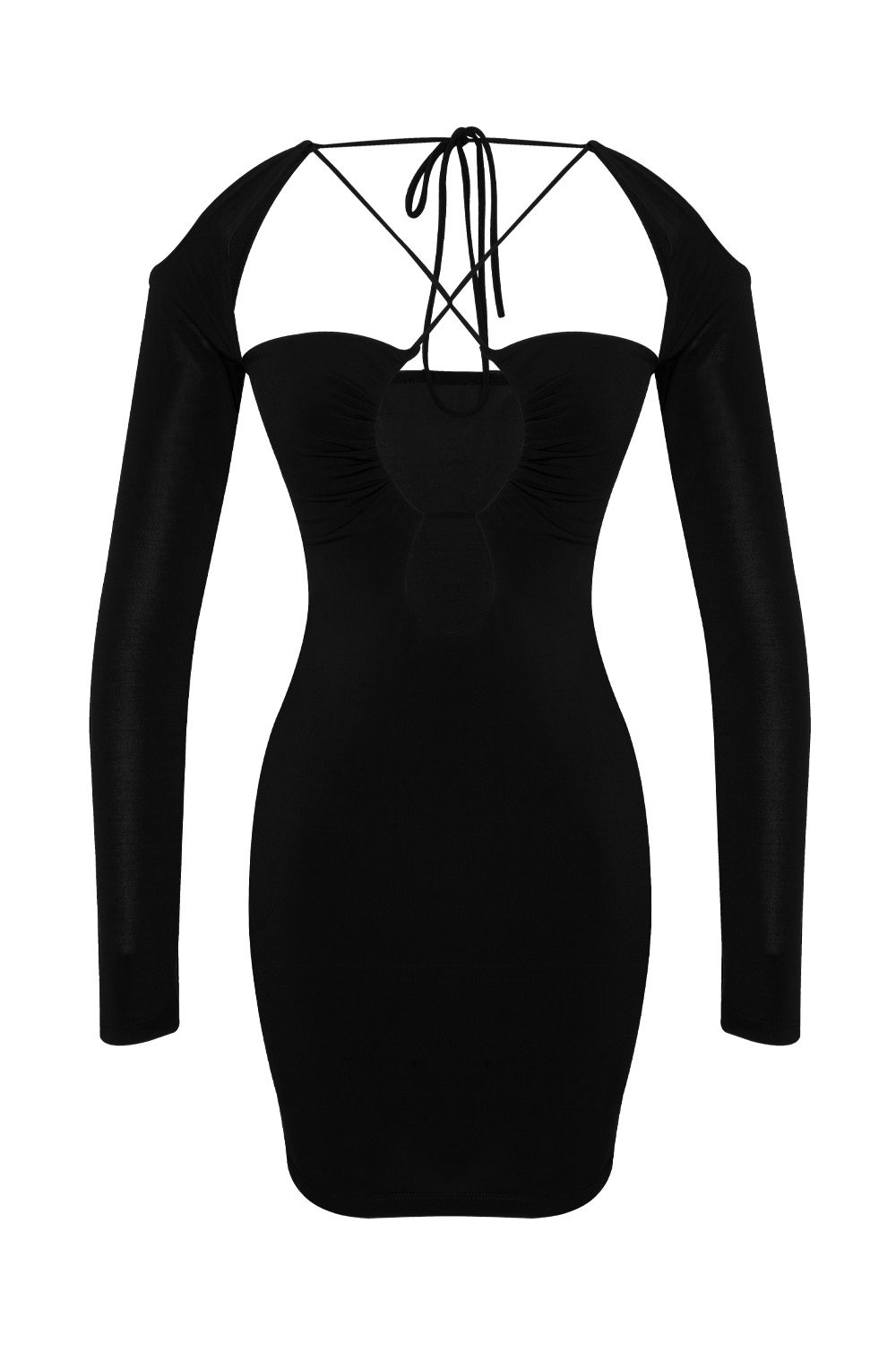 Dekolteli İpli Mini Elbise S0110004