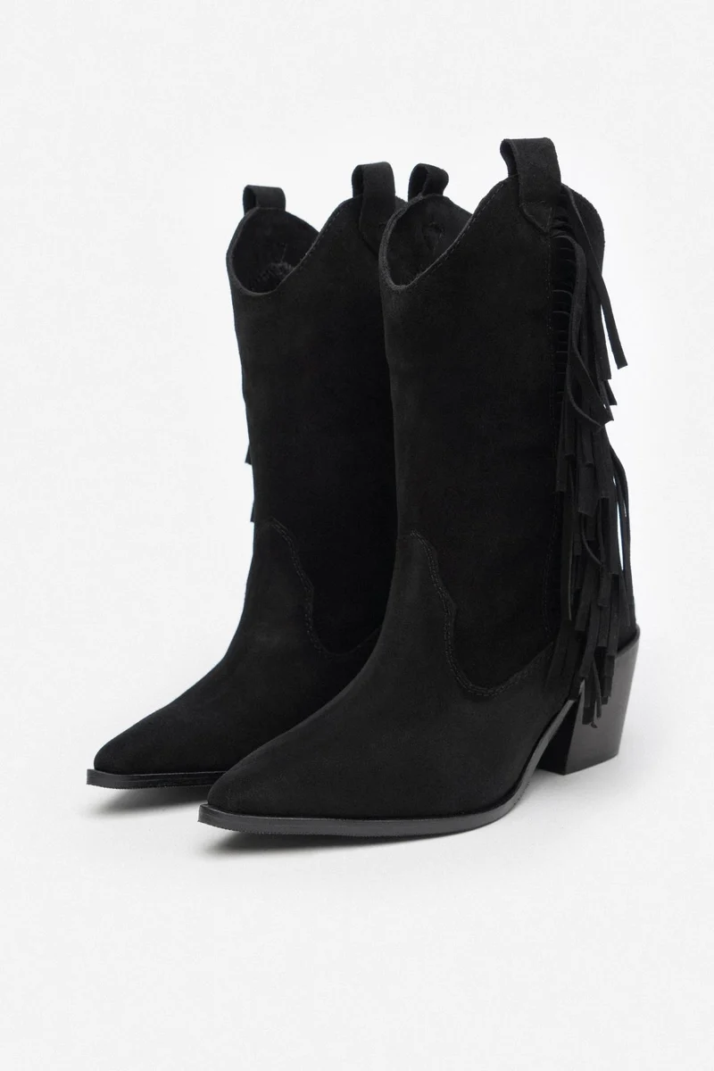 West Gerçek Deri Püsküllü Çizme