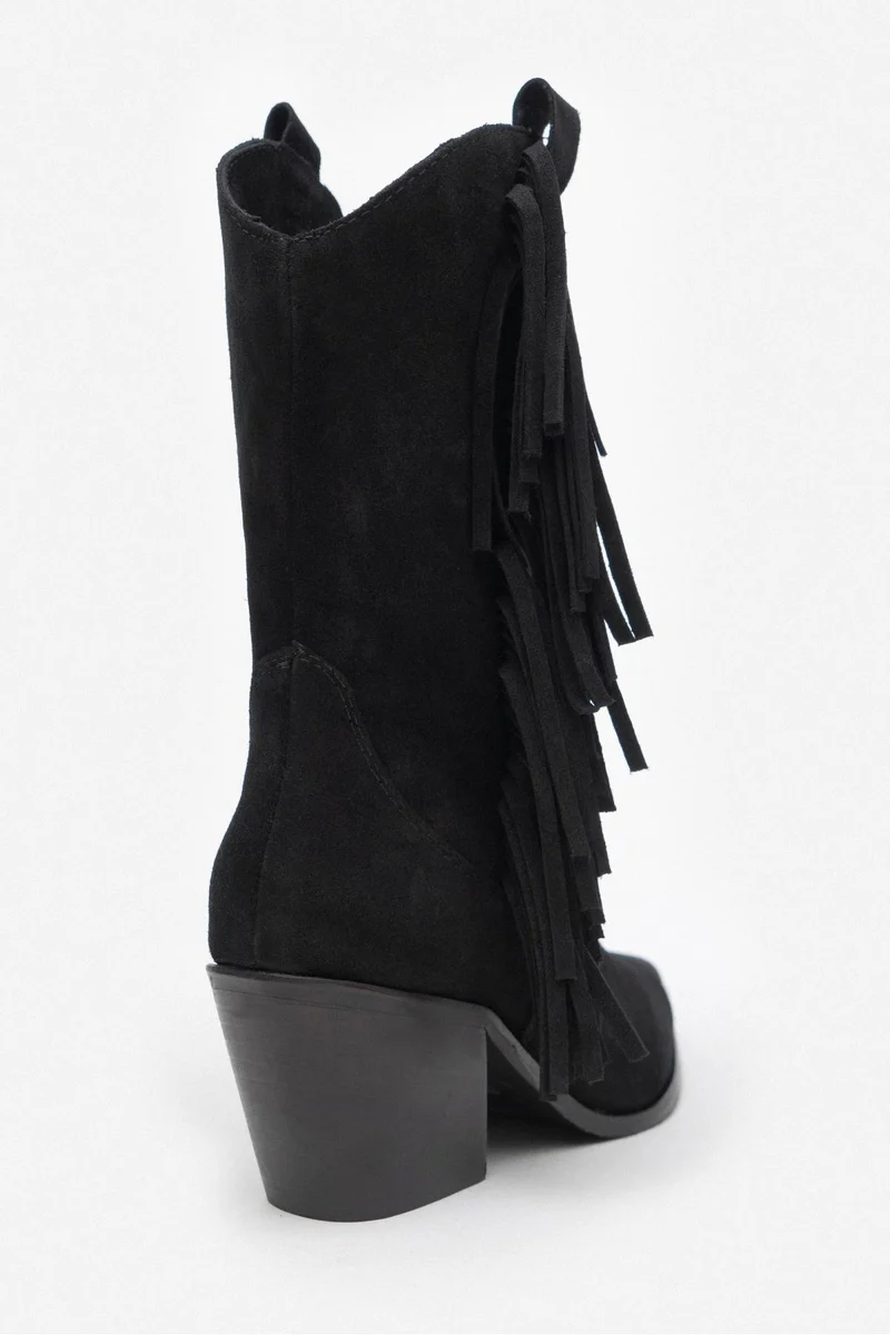 West Gerçek Deri Püsküllü Çizme