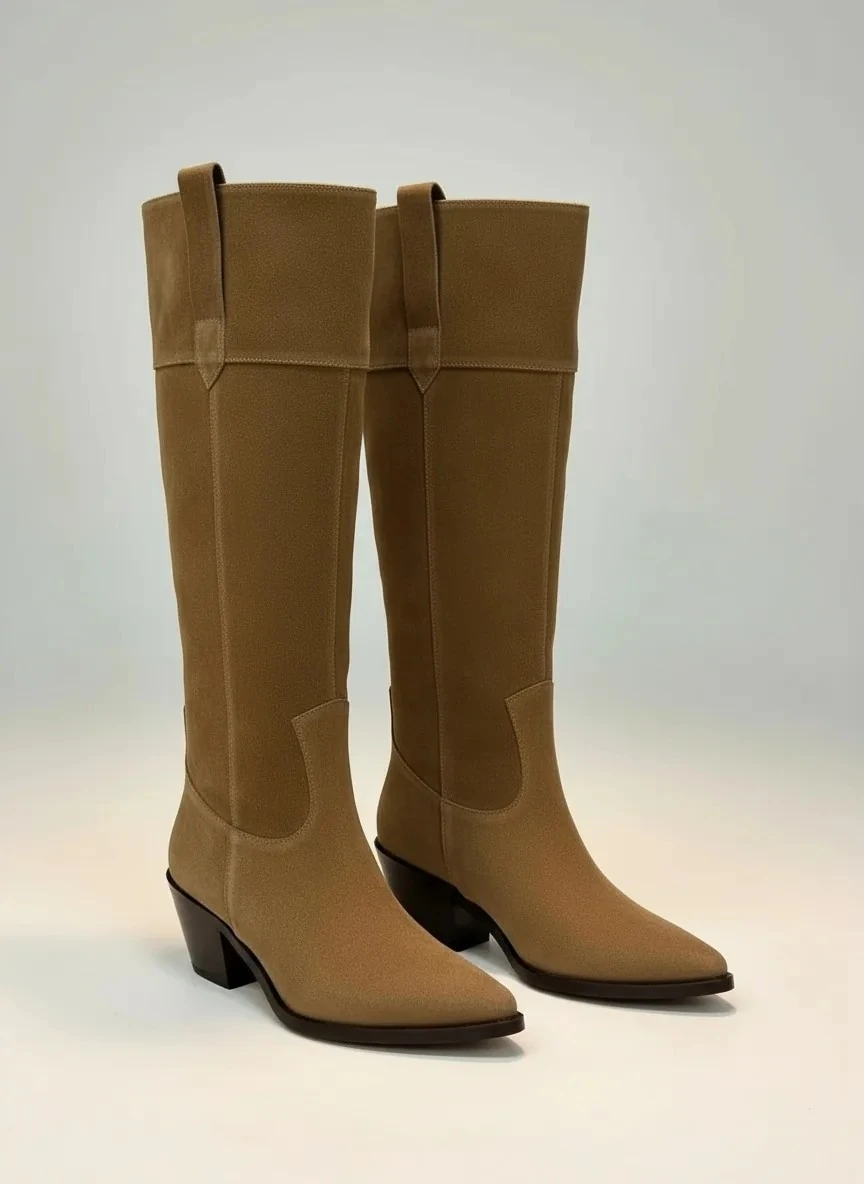 Dean Gerçek Süet Deri Western Çizme