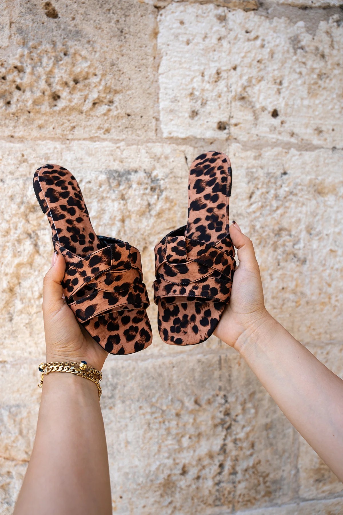 Goldeye Yumuşak Derili Leopar Terlik