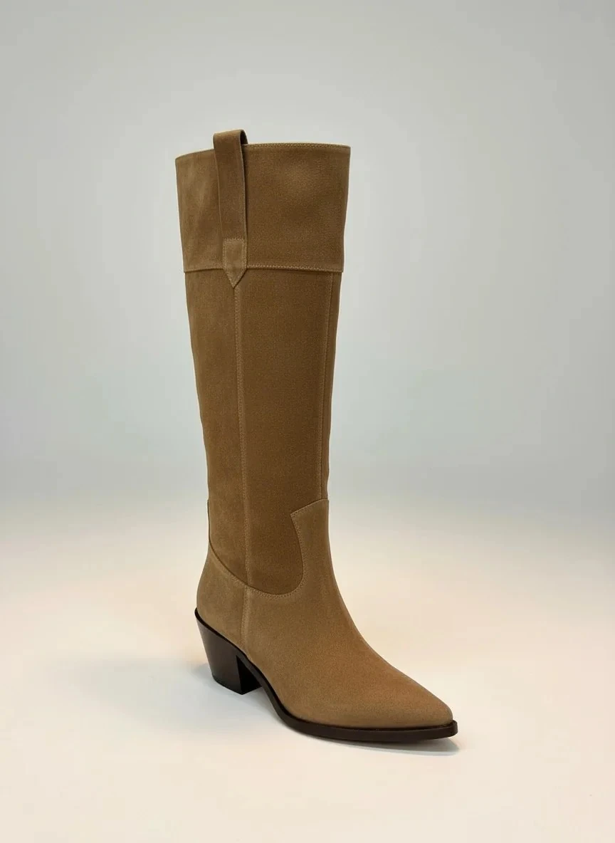 Dean Gerçek Süet Deri Western Çizme