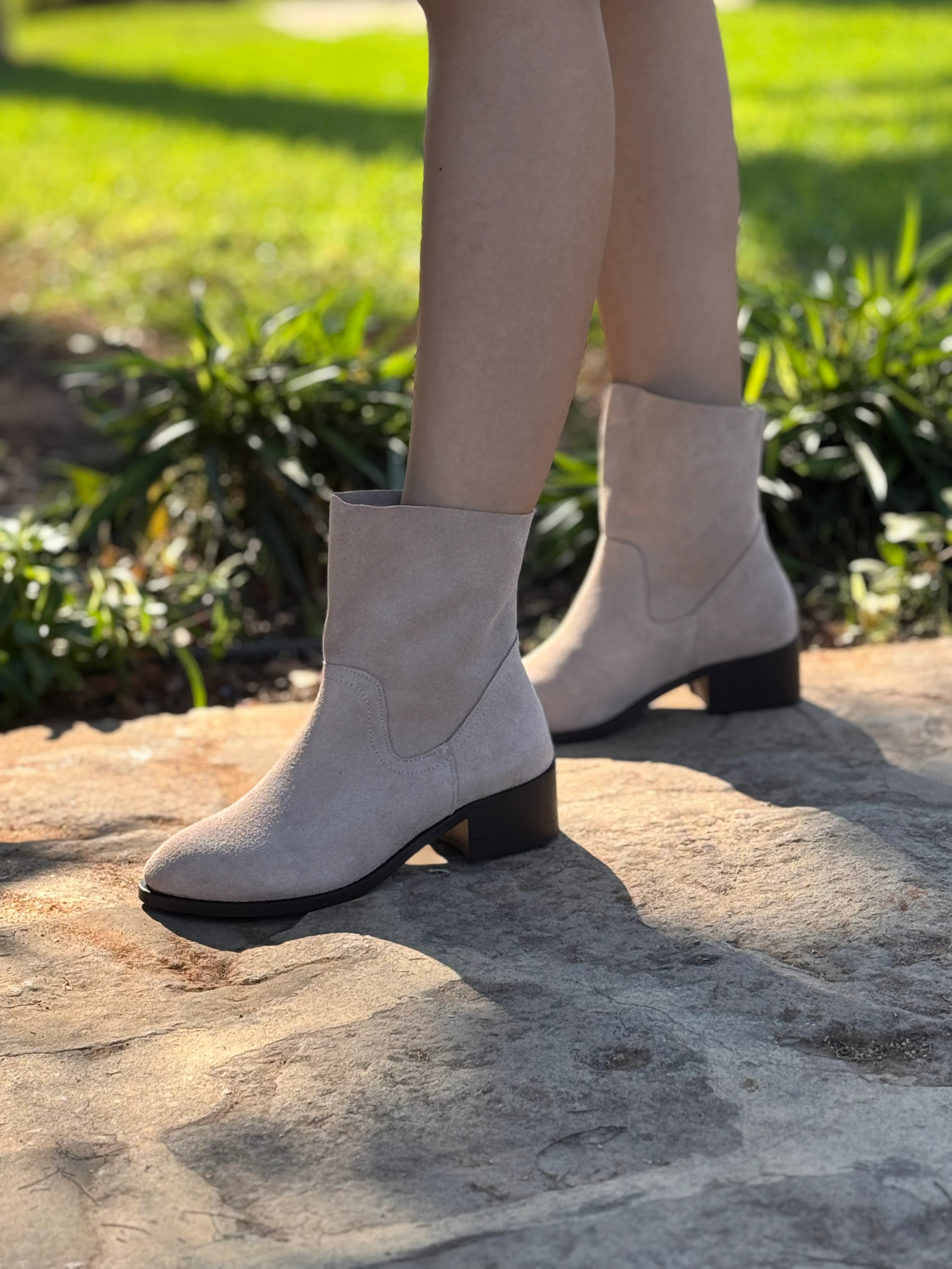 Mila Hakiki Deri Bot - Bej