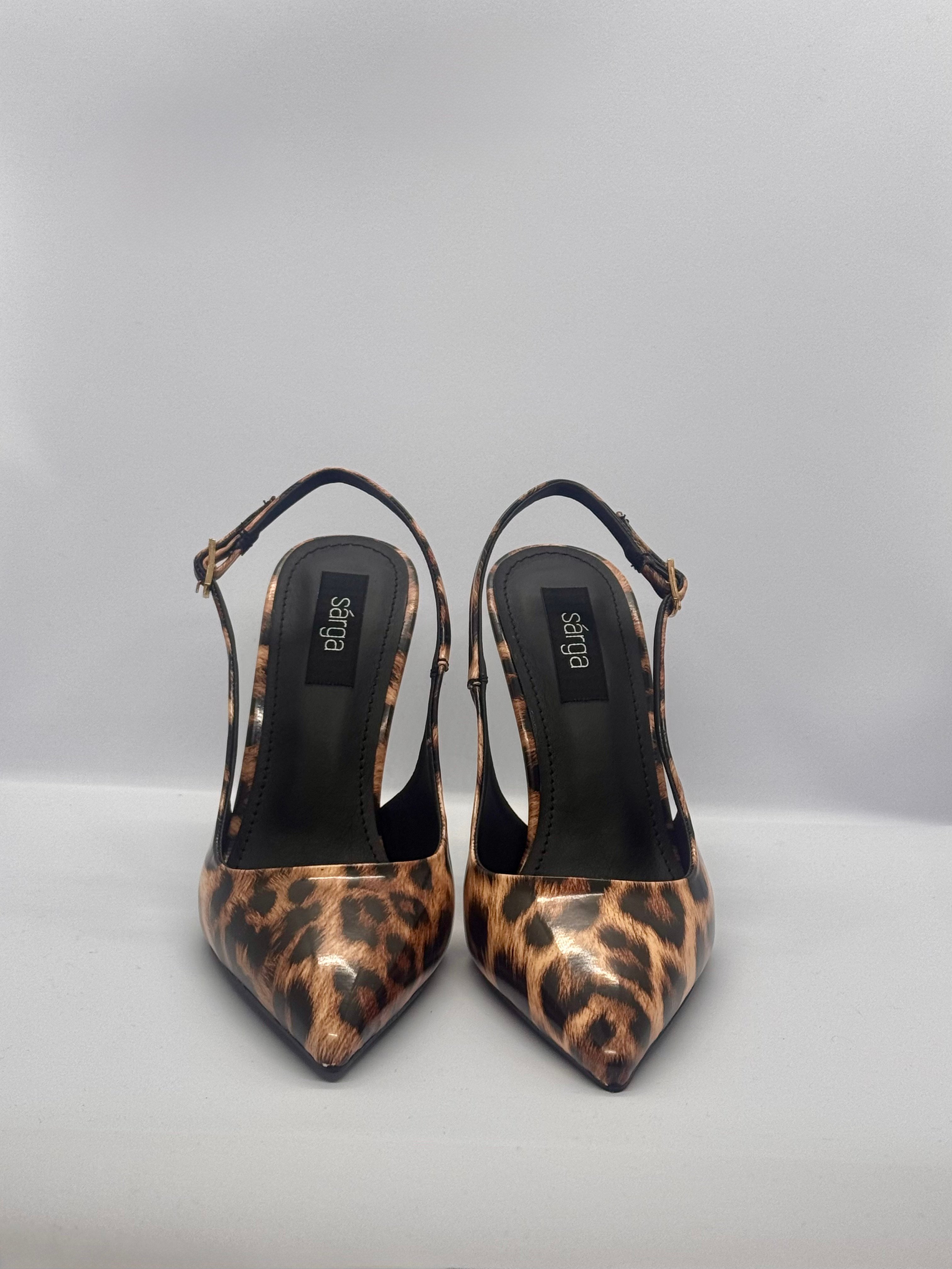 Any Rugan Deri Arkası Açık Stiletto