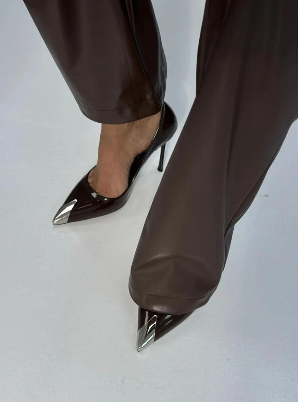 Mindy Metal Burunlu Rugan Deri Stiletto