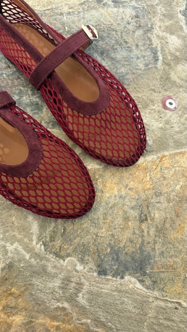 Cordy Süet File Babet - Bordo