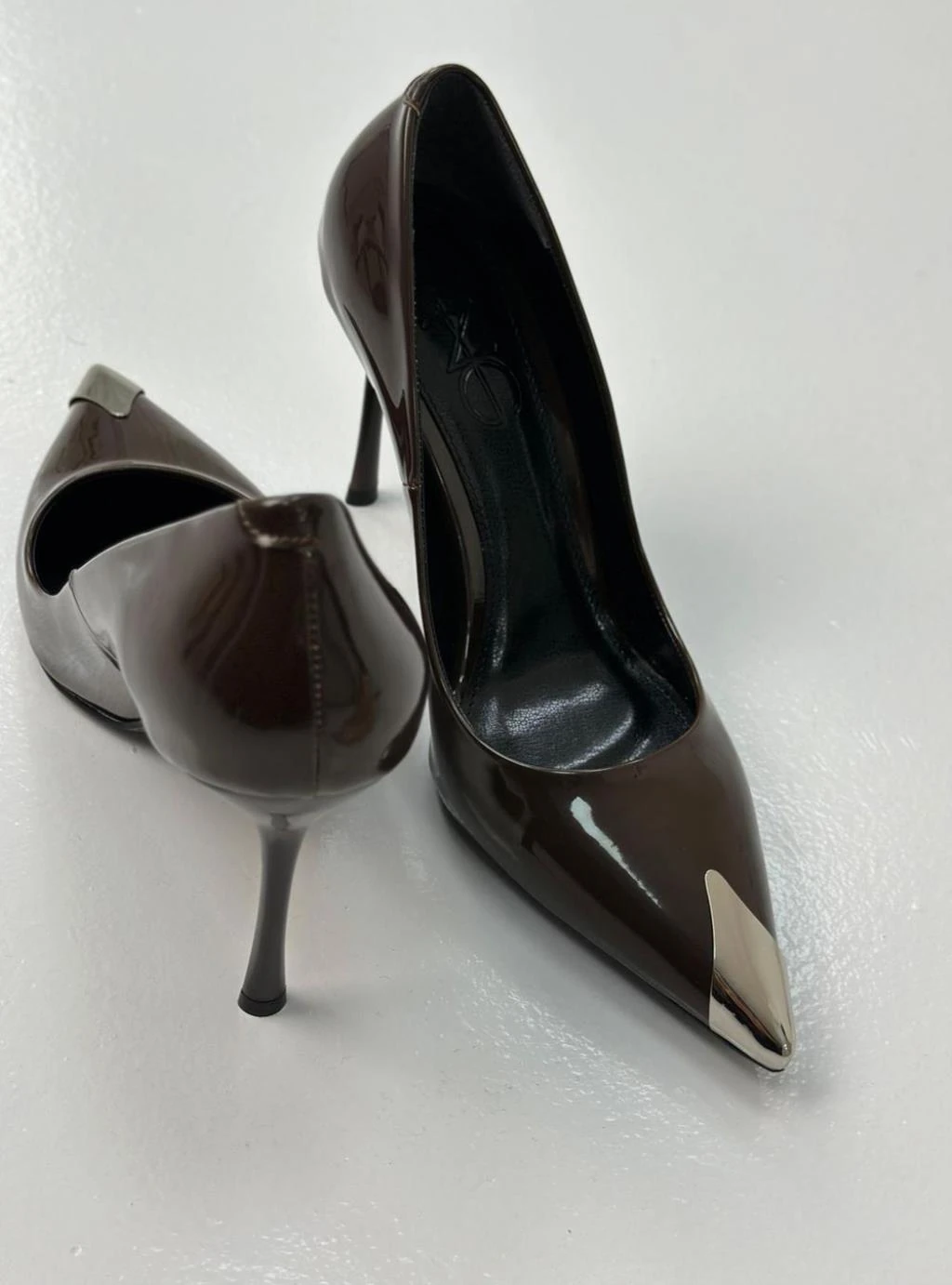 Mindy Metal Burunlu Rugan Deri Stiletto