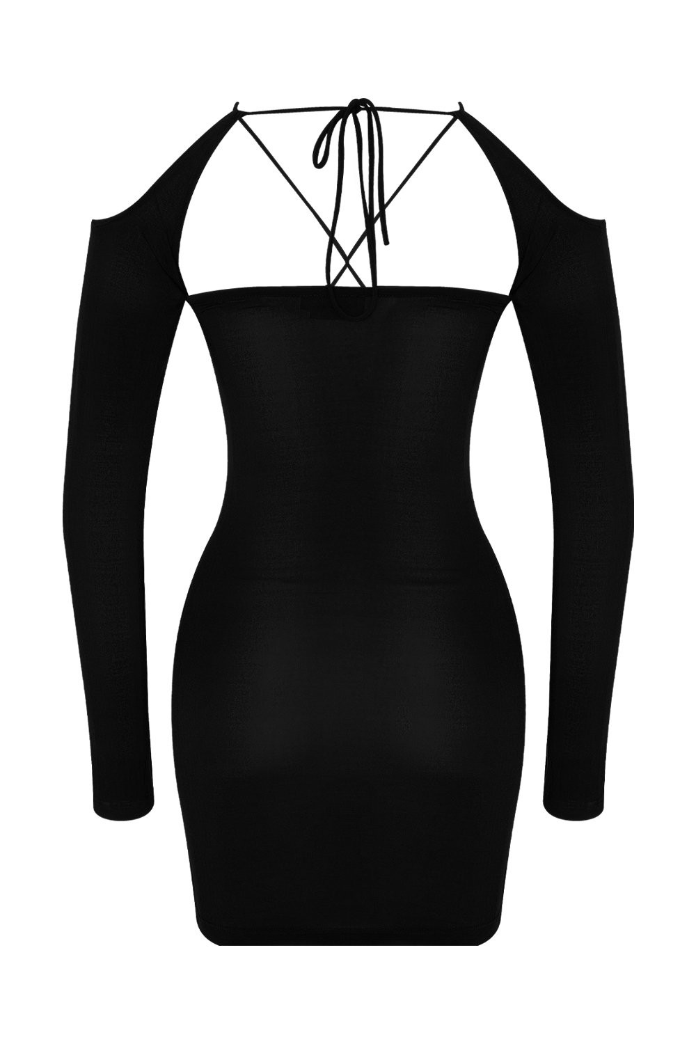 Dekolteli İpli Mini Elbise S0110004