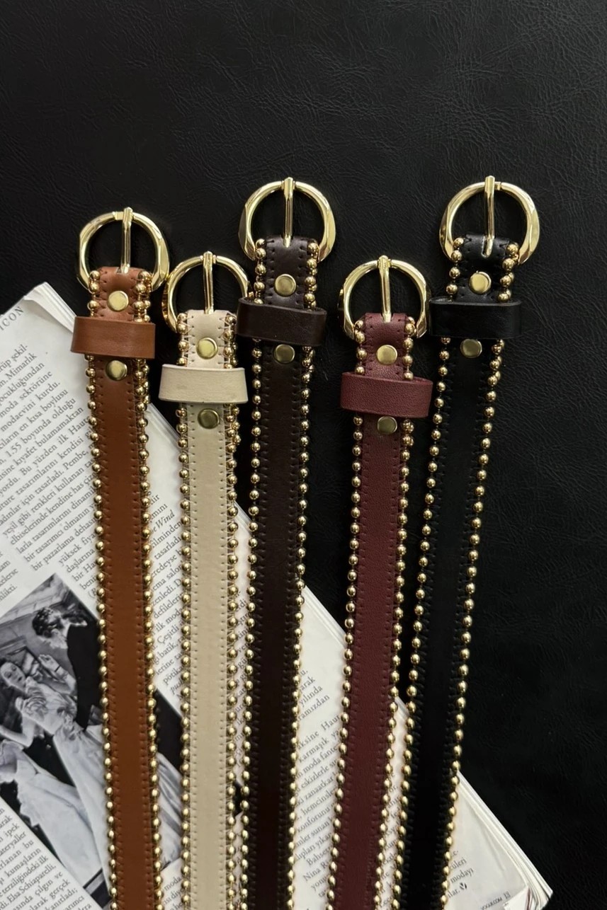 Willy Küçük Gold Tokalı Meral İşlemeli Kemer