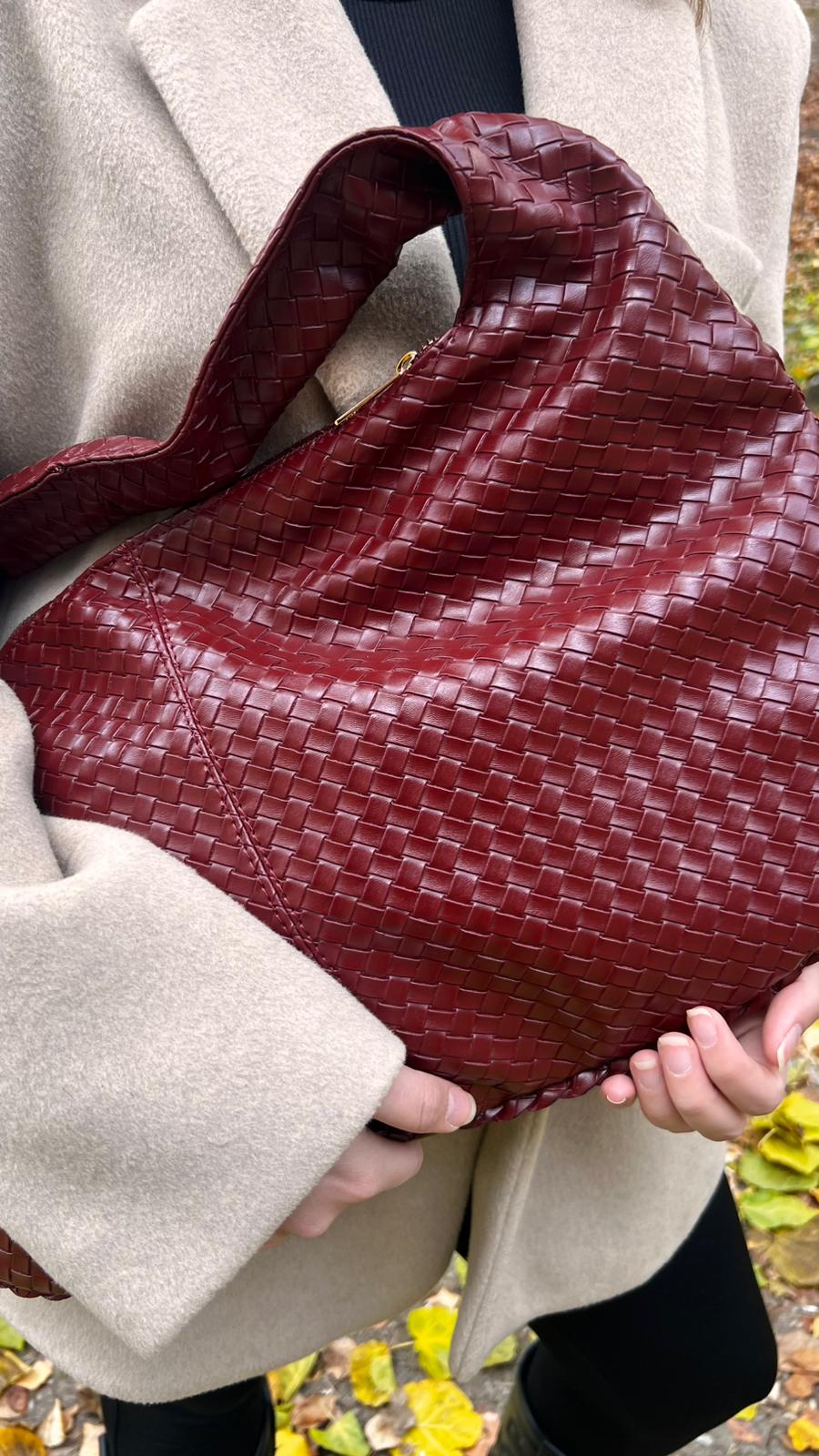 Spicy Geniş Omuz Çantası  - Bordo