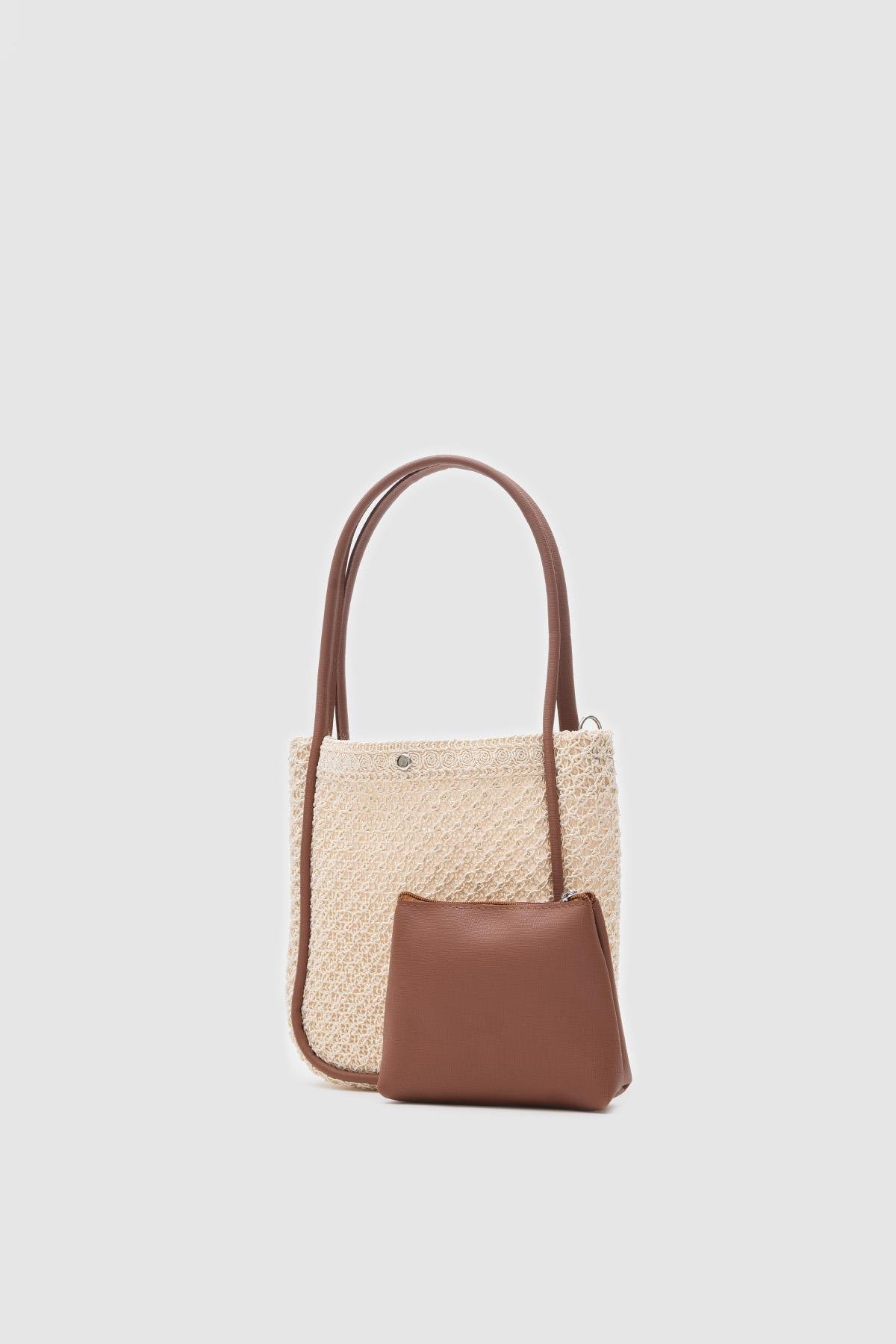 Apollon Handmade Midi Hasır Omuz Çantası