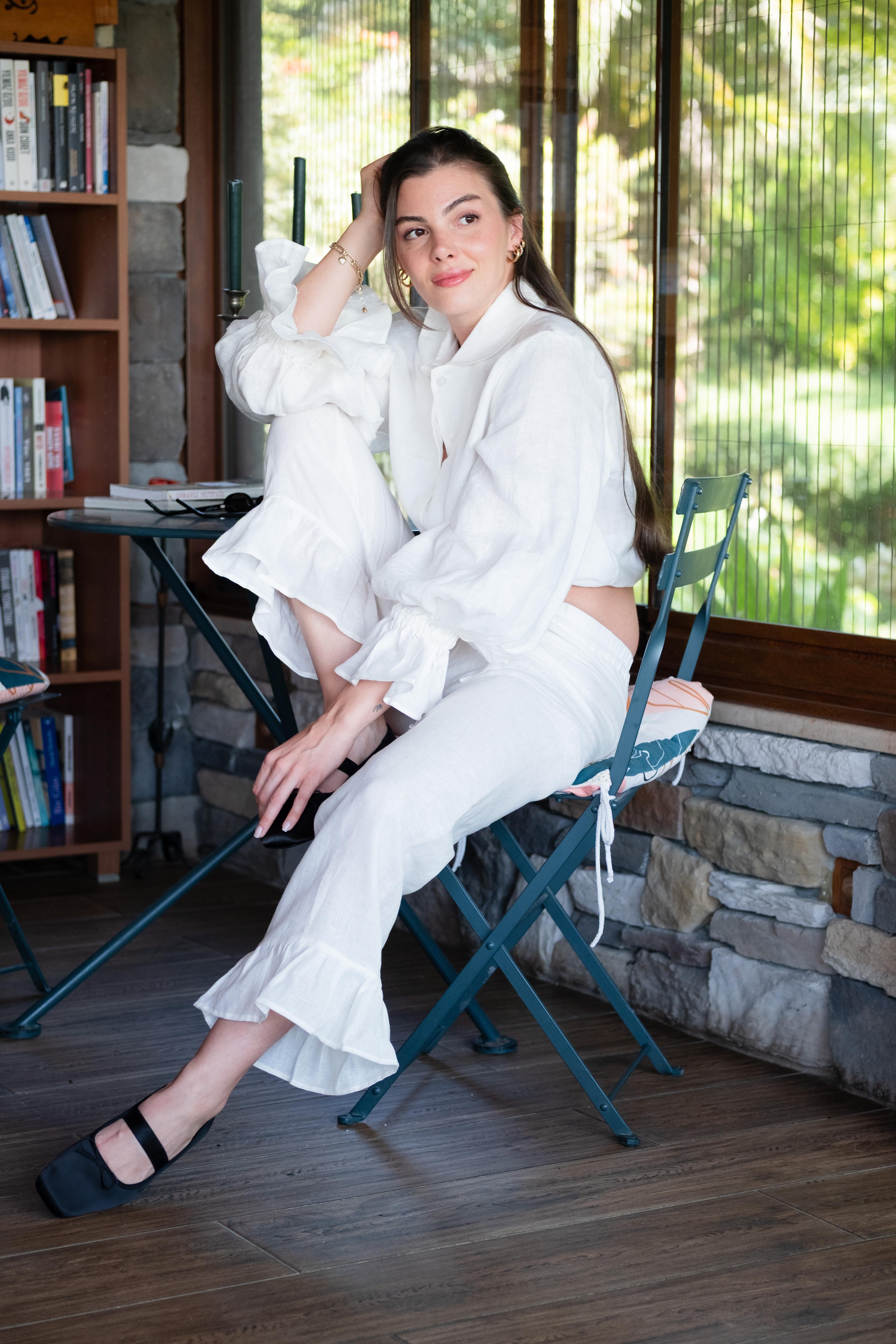 Lily Linen Shirt and Pants - White