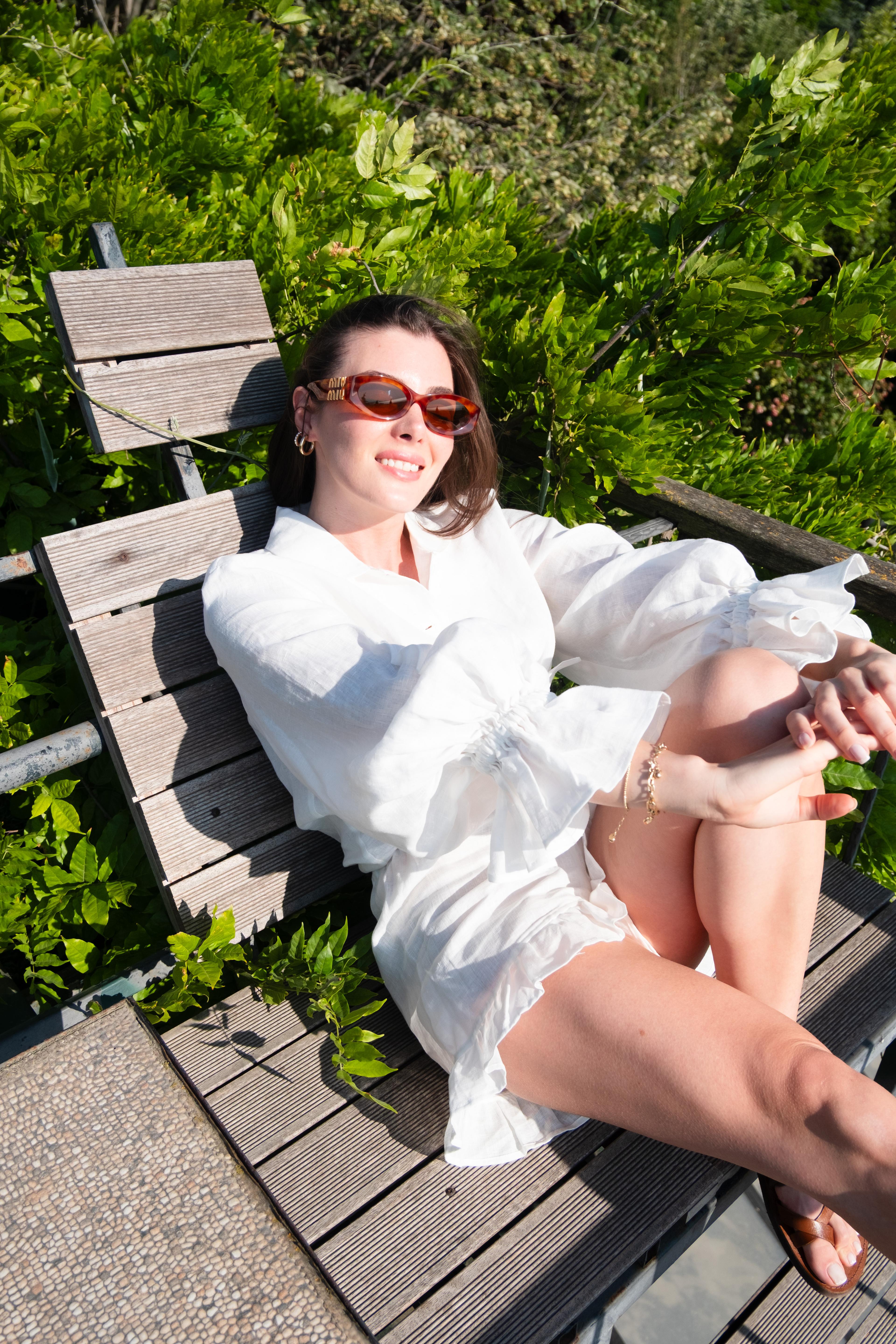 Lily Linen Shirt and Shorts - White