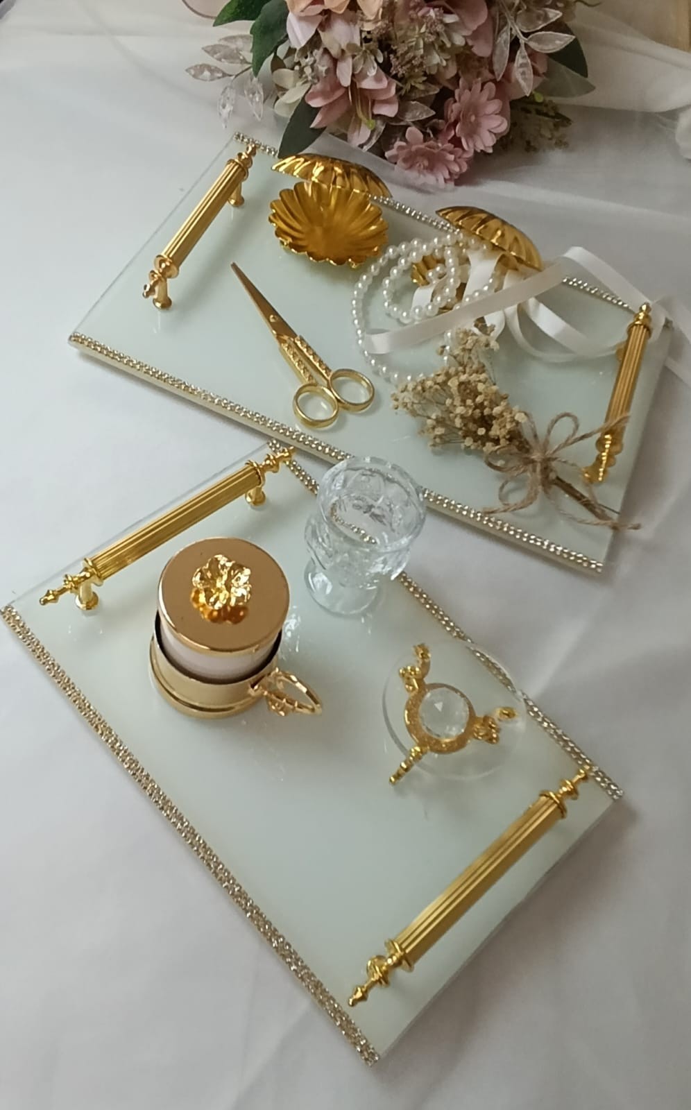 MİDYE GOLD SÖZ NİŞAN TEPSİSİ