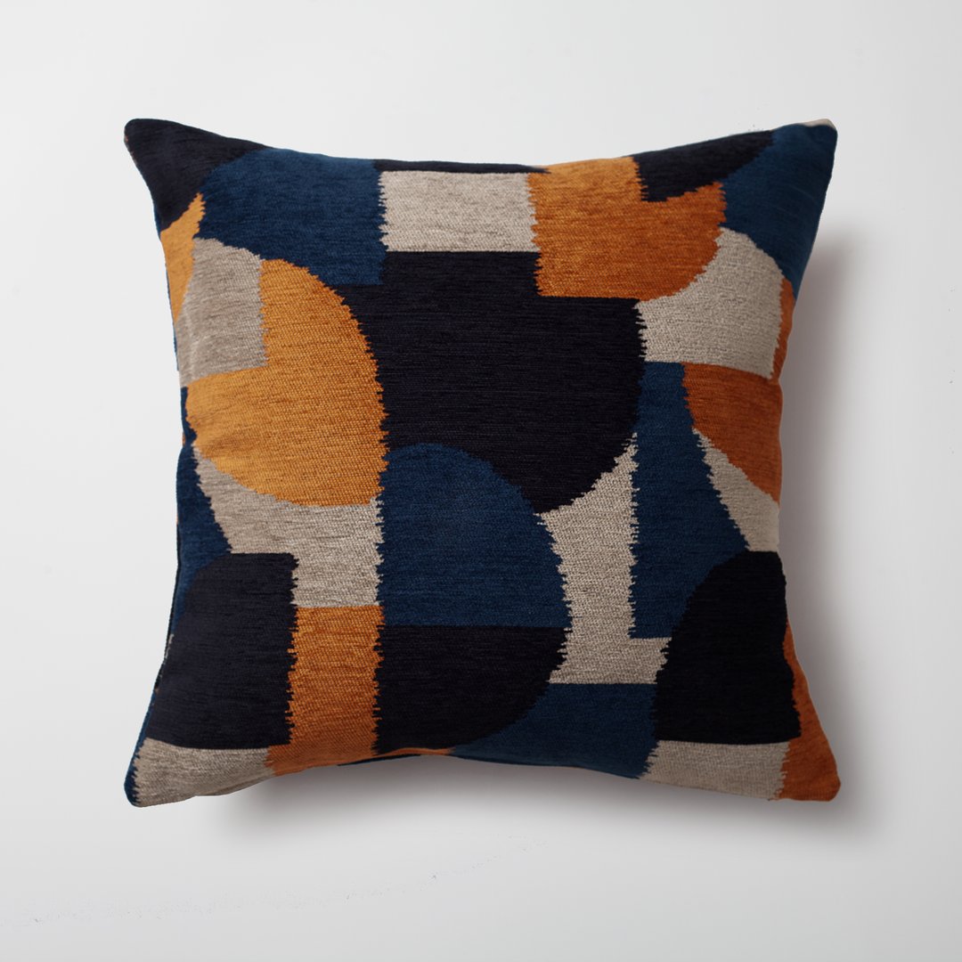 Amorf Abstract Patterned 20x20 Inch Cushion Orange