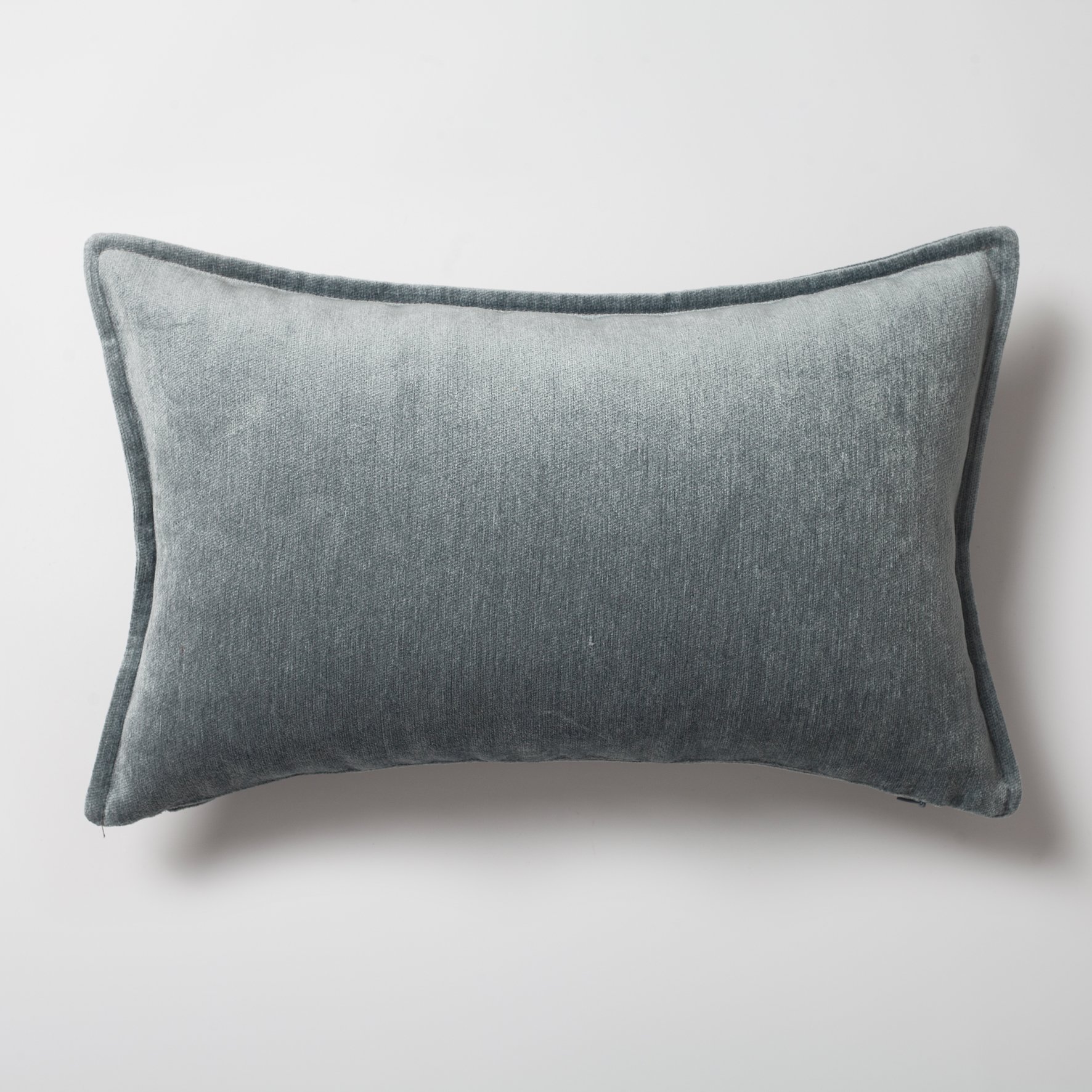 "Eliza" - Blue Viscose Natural Linen Pillow 16x24 Inch - Blue (Cover Only)