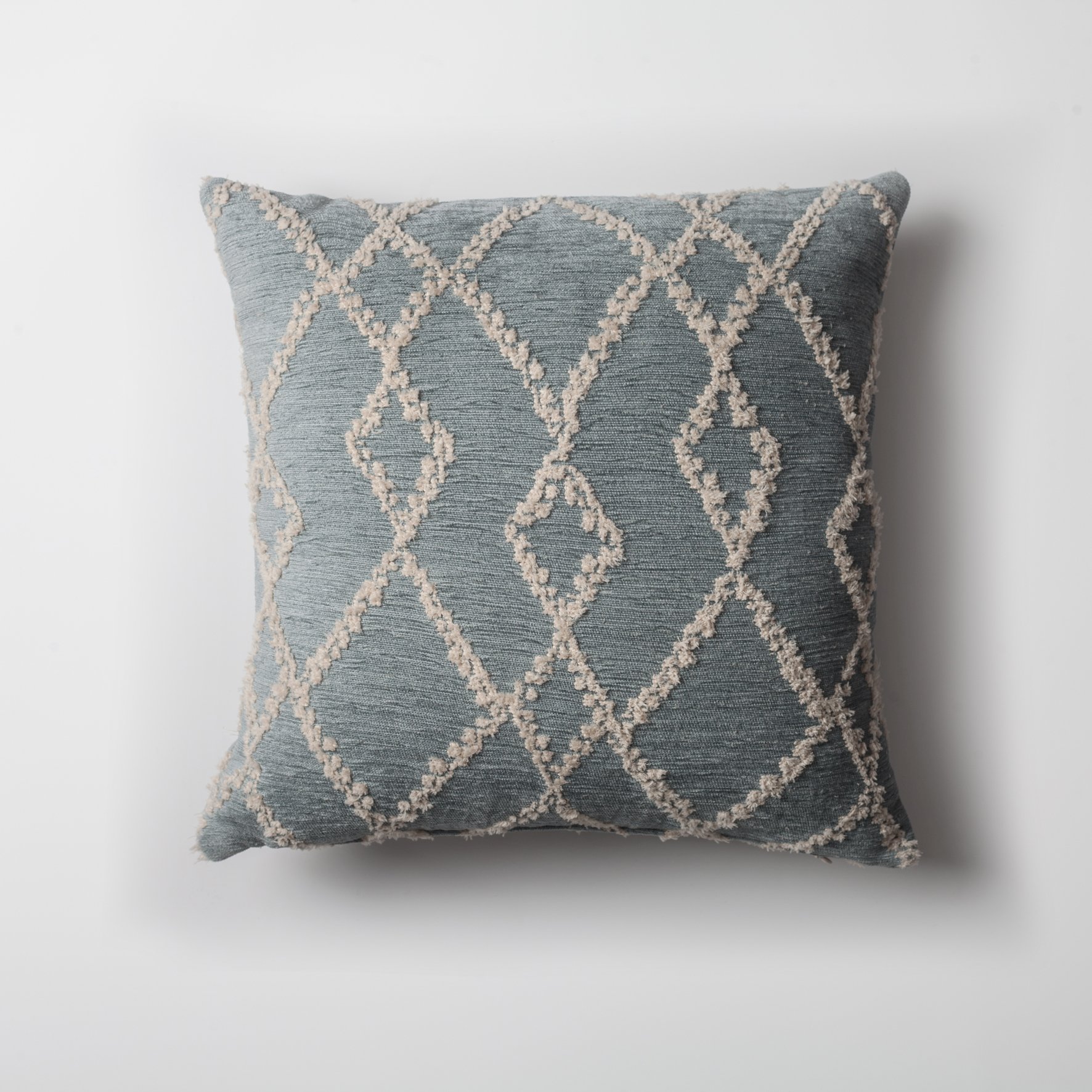 "Savoy" - Geometric Baklava Patterned Pillow 18x18 Inch - Blue (Cover Only)