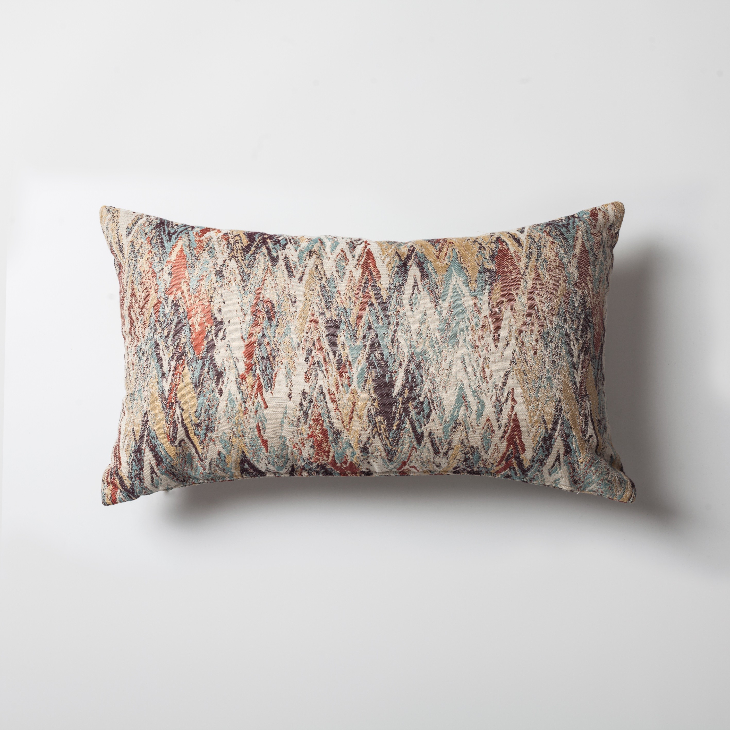 "Genoa" - Watercolor Effect Patterned Linen Pillow 12x20 Inch (Cover Only)