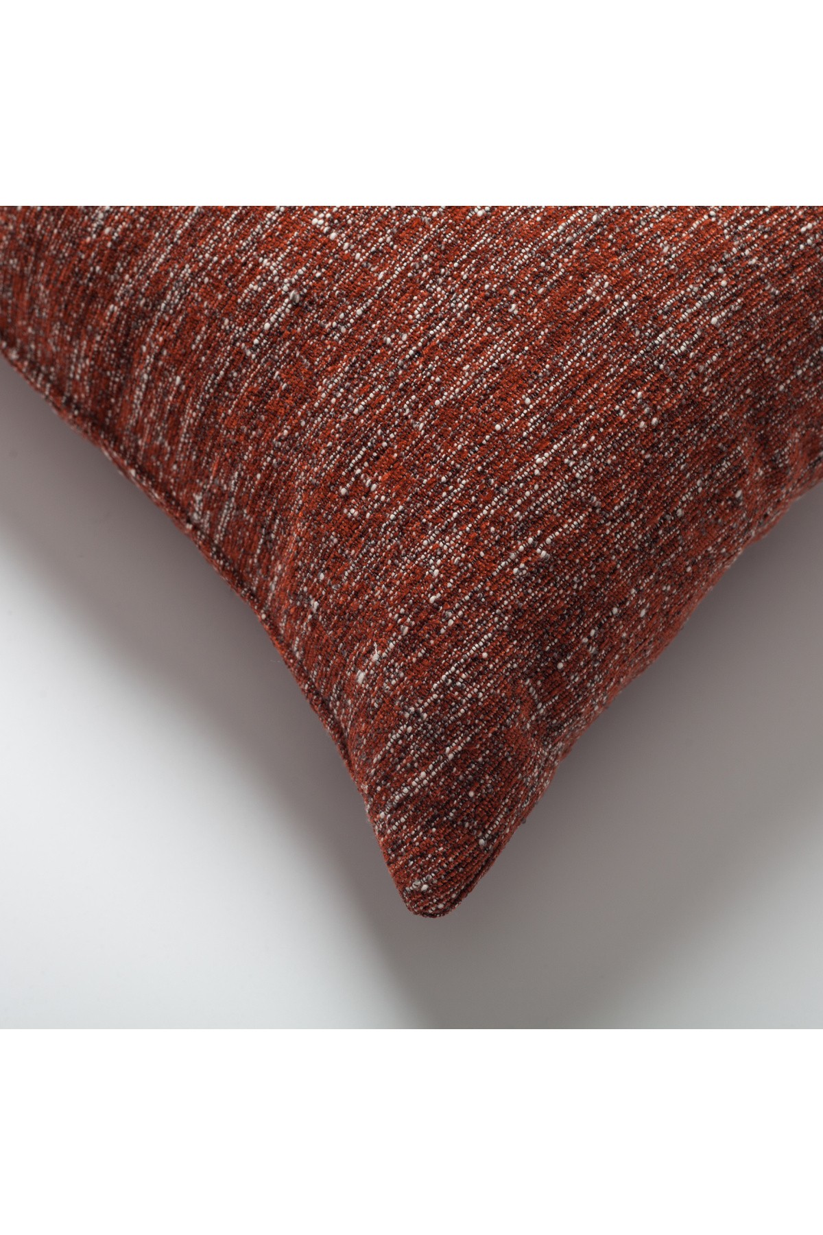 "Flap" - Linear Textured Rectangular Linen Pillow 16x24 Inch - Terracotta (Cover Only)