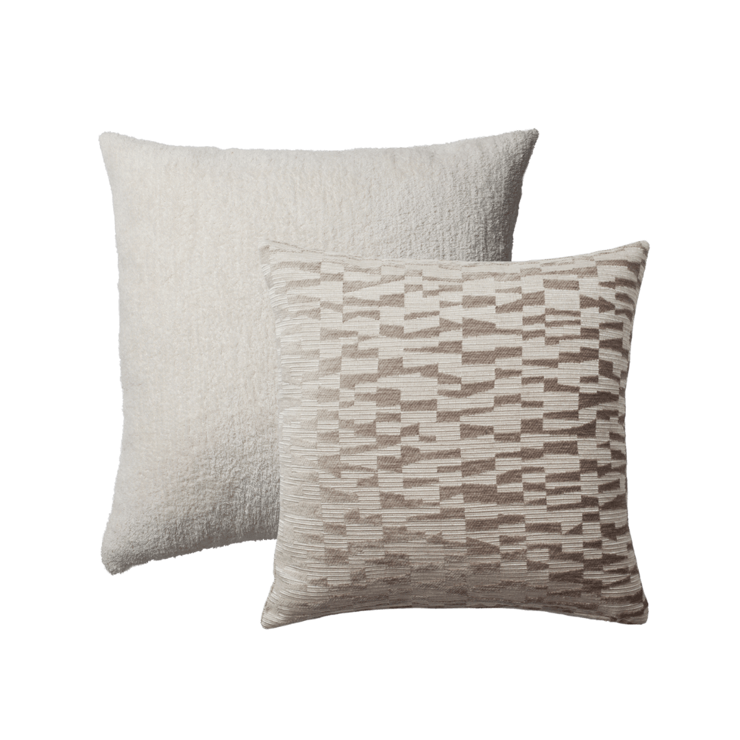 "Cozy & Bistro" - Decorative Pillow - 2-piece Combo Set - Mink (Cover Only)