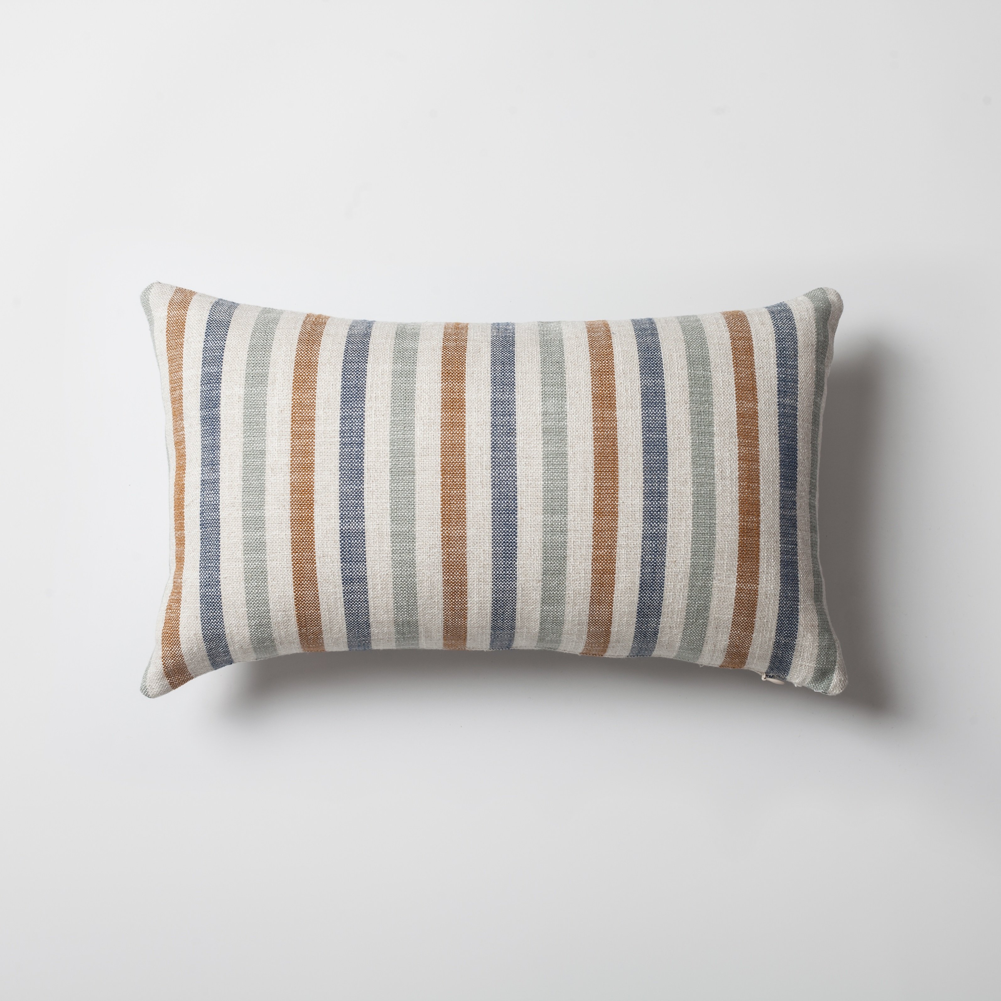 " StripeOnStripe " - Dekoratif Yastık- 3'lü Kombin Set - Hardal & Keten