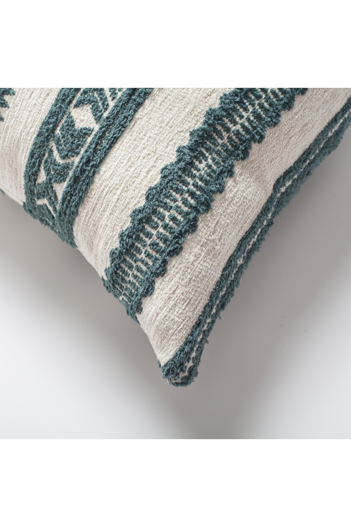 "Mitos" - Ethnic Striped Patterned 16x24 Inch Pillow - Blue (Cover Only)