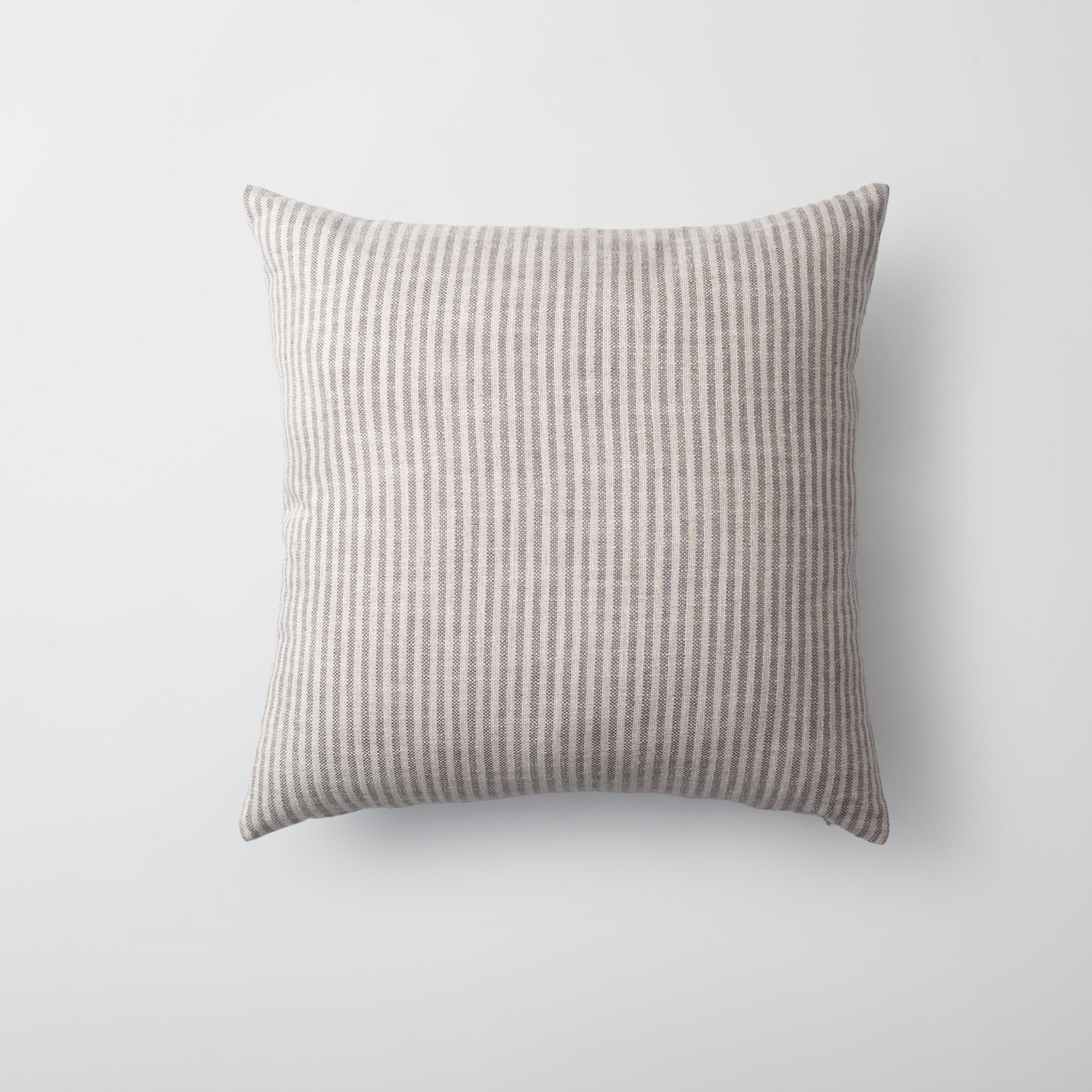 " StripeOnStripe " - Dekoratif Yastık- 3'lü Kombin Set - Gri & Keten