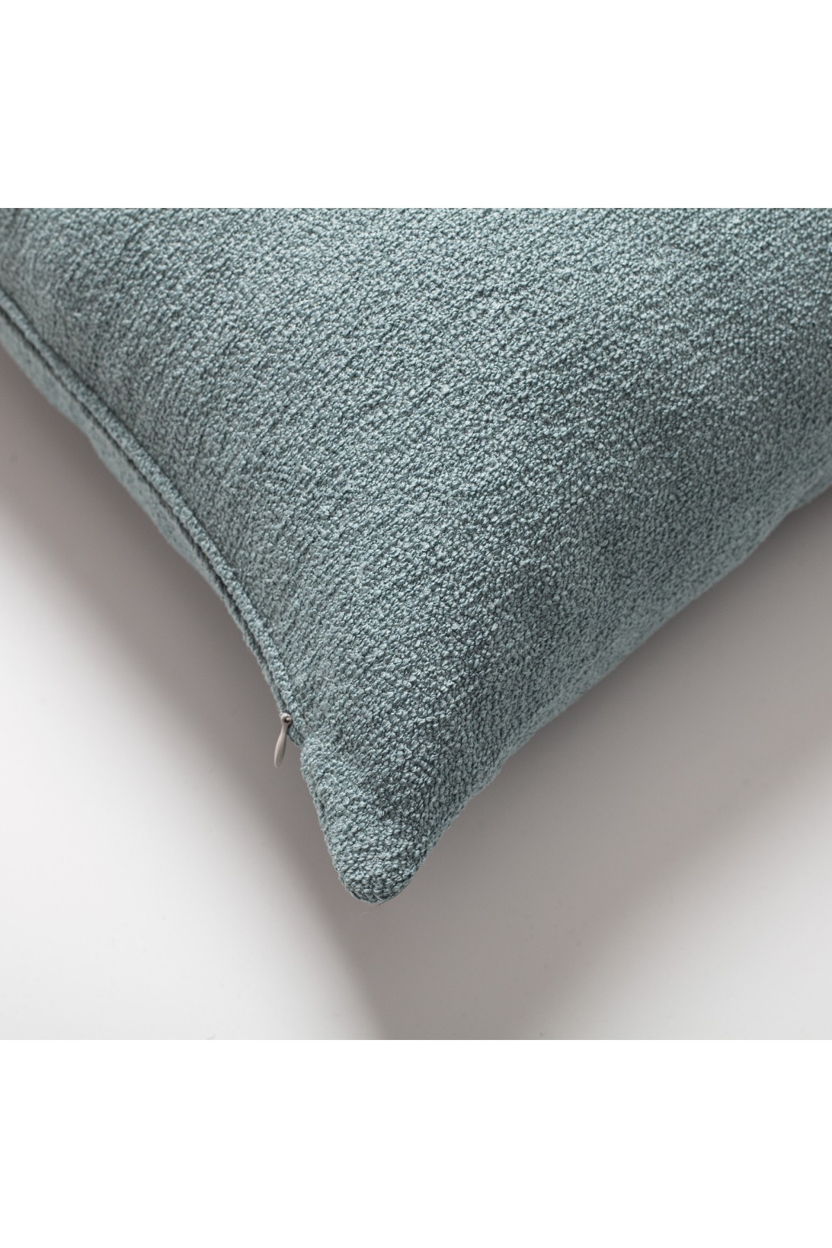 "Julia" - Plain Boucle Woven Square Pillow 20x20 Inch - Light Blue (Cover Only)